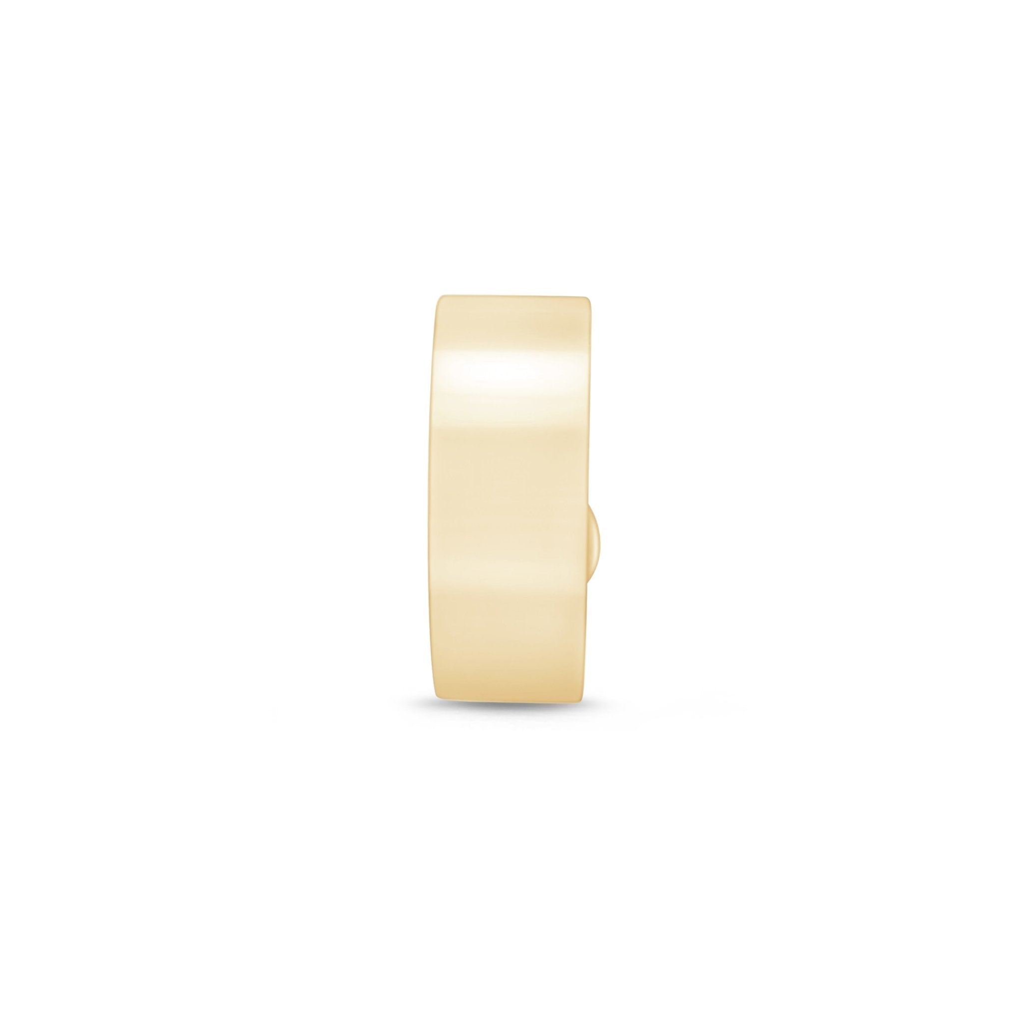 Wide Huggie Hoop in Solid 14k Yellow Gold