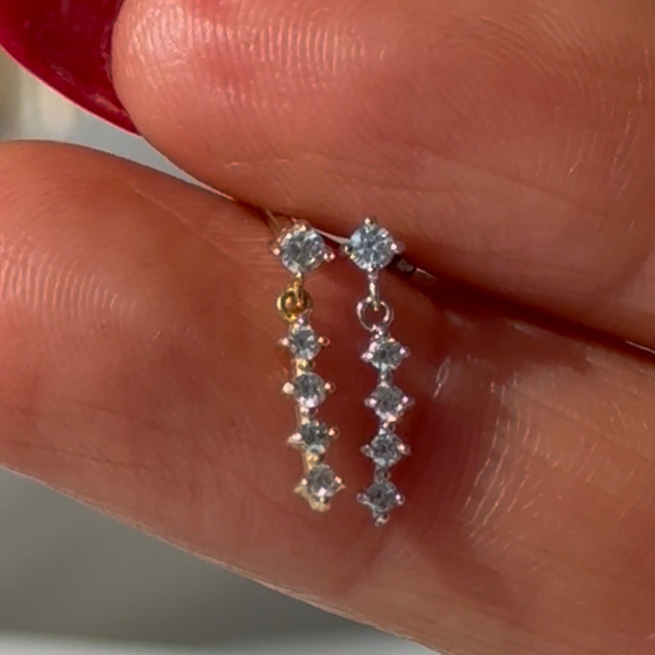 Timeless Round Diamond Strand Flat Back Stud in Solid 14k Yellow Gold