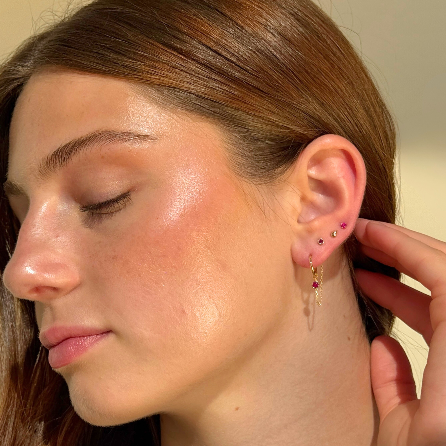 Teardrop Threaded Stud Flat Back Stud in Solid 14k Yellow Gold