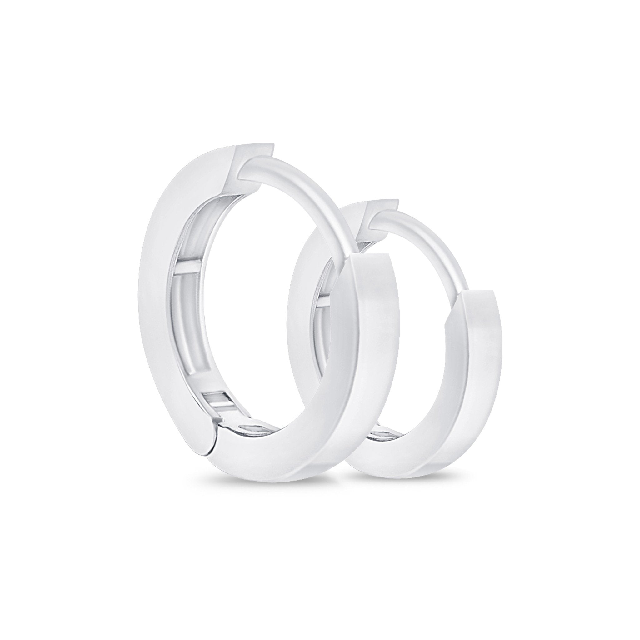 Gold Mini Hoop Earring in Solid 14k White Gold