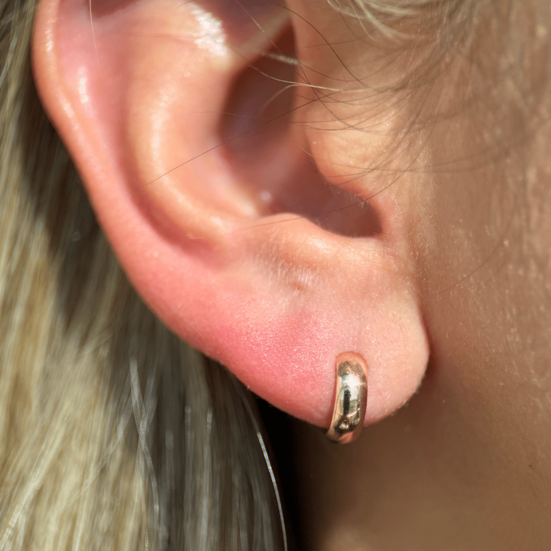 Bubble Hoop Illusion Ear Cuff Earring in Solid 14k Rose Gold