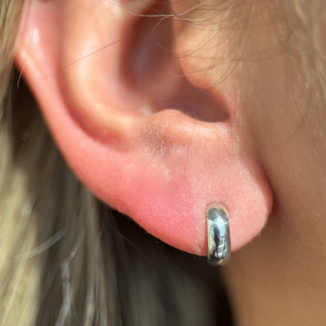 Bubble Hoop Illusion Ear Cuff Earring in Solid 14k White Gold