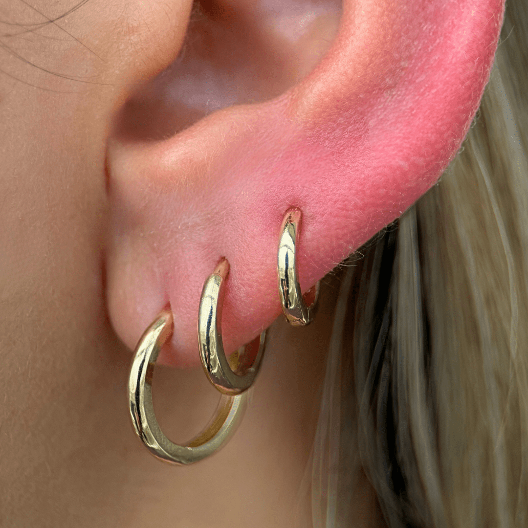 Infinity Hoop in Solid 14k Yellow Gold
