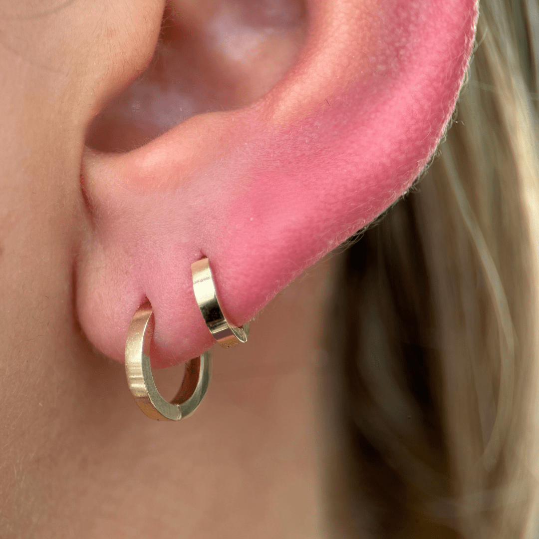 Gold Mini Hoop Earring in Solid 14k Yellow Gold
