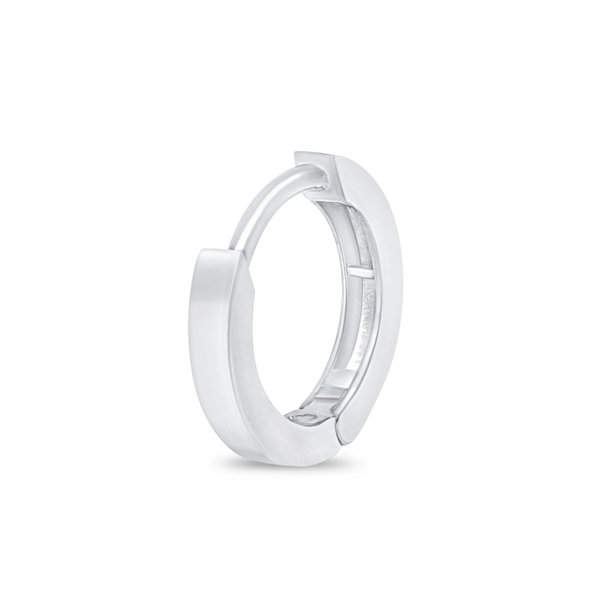 Gold Mini Hoop Earring in Solid 14k White Gold
