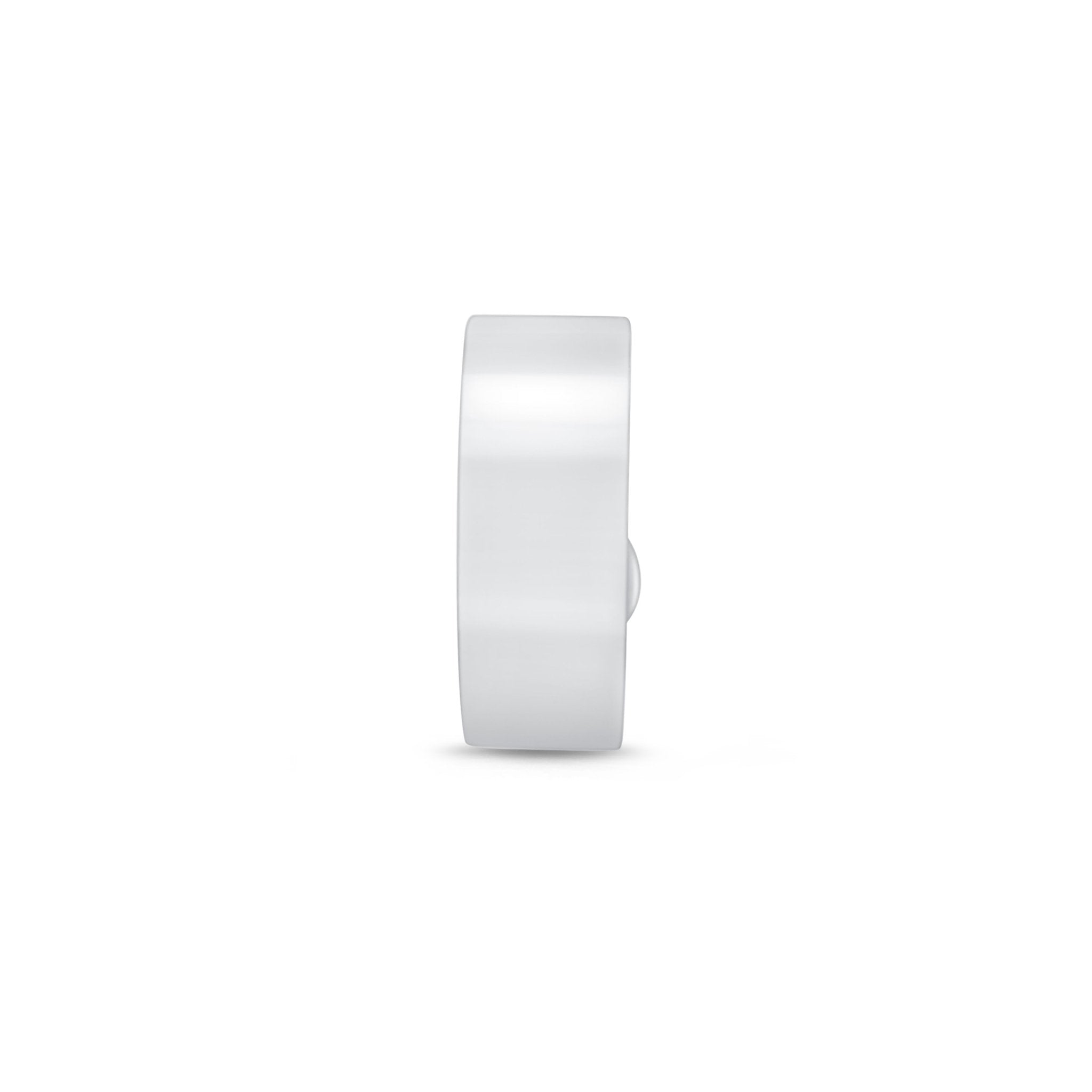 Wide Huggie Hoop Earring in Solid 14k White Gold