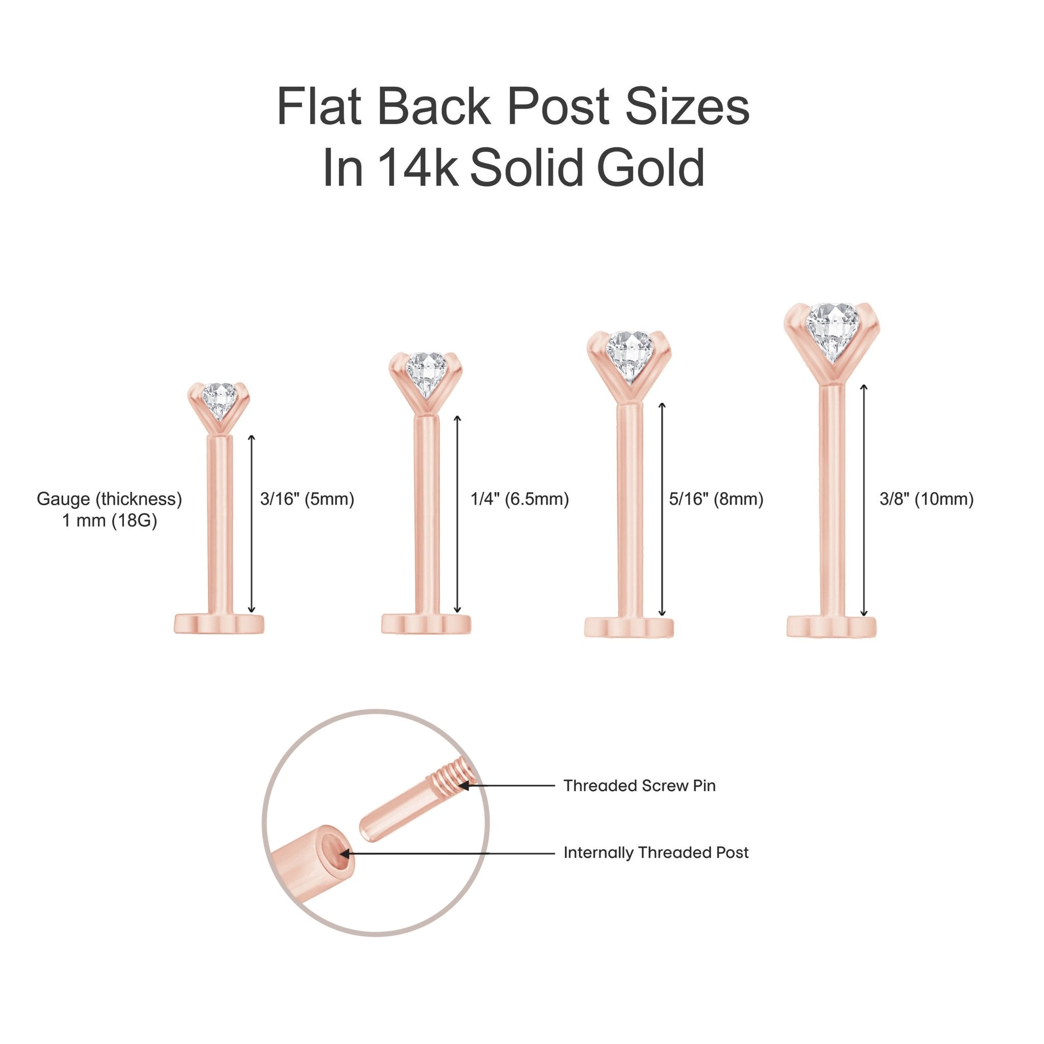 Diamond Constellation Ear Climber Flat Back Stud in Solid 14k Rose Gold