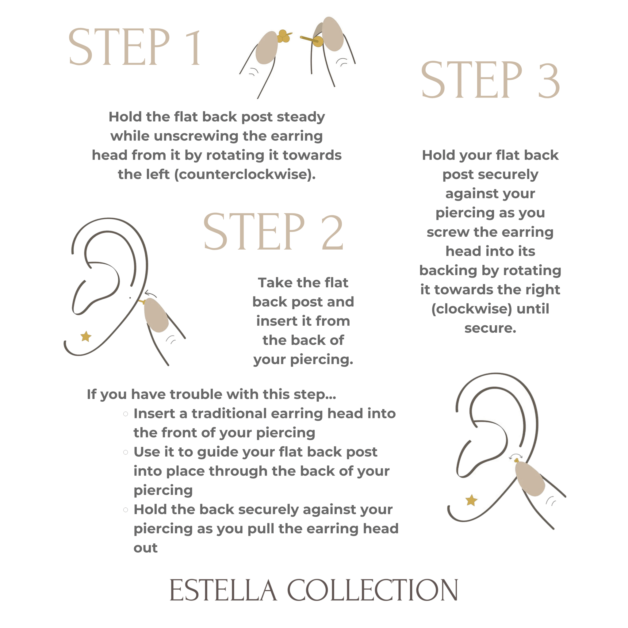 Flat Back Earring Post in Solid 14k Gold - Internally Threaded Estellacollection #product_description# 14k Flat Back Stud Earrings Ready to Ship #tag4# #tag5# #tag6# #tag7# #tag8# #tag9# #tag10# 14k Yellow Gold 5MM
