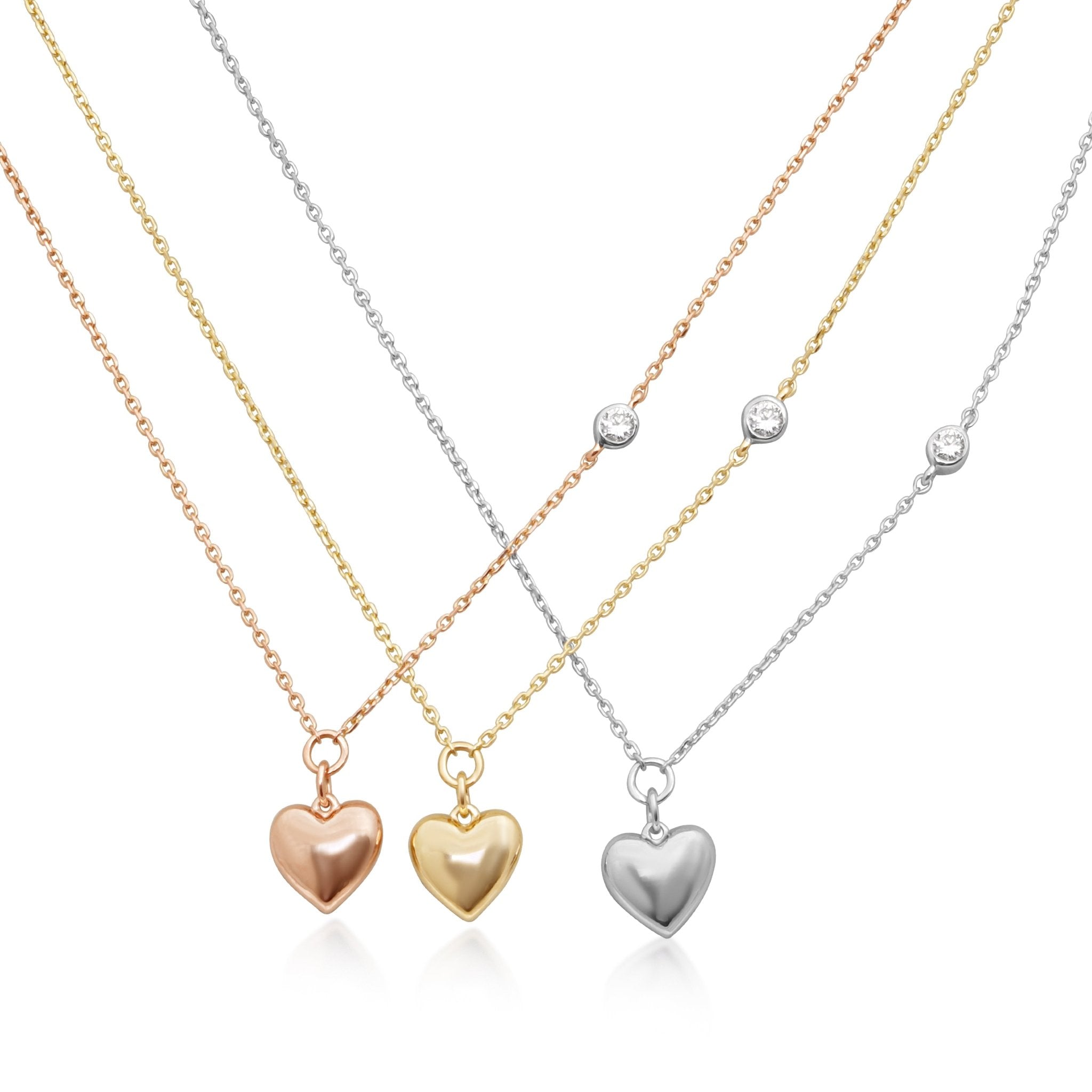 Bubble Heart and Diamond Station Necklace Necklaces Estellacollection #product_description# 18209 14k Colorless Gemstone Diamond #tag4# #tag5# #tag6# #tag7# #tag8# #tag9# #tag10#