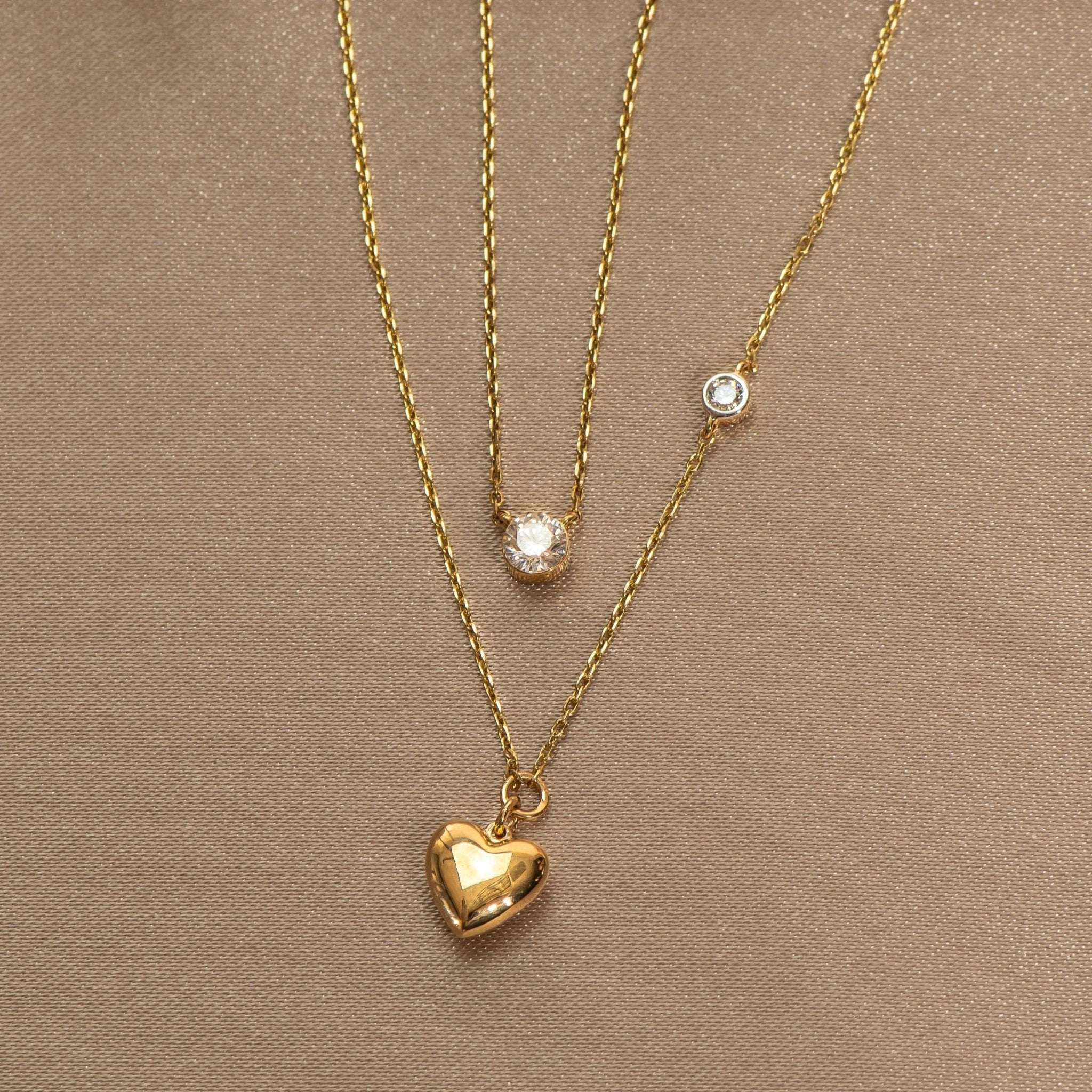 Bubble Heart and Diamond Station Necklace Necklaces Estellacollection #product_description# 18209 14k Colorless Gemstone Diamond #tag4# #tag5# #tag6# #tag7# #tag8# #tag9# #tag10#