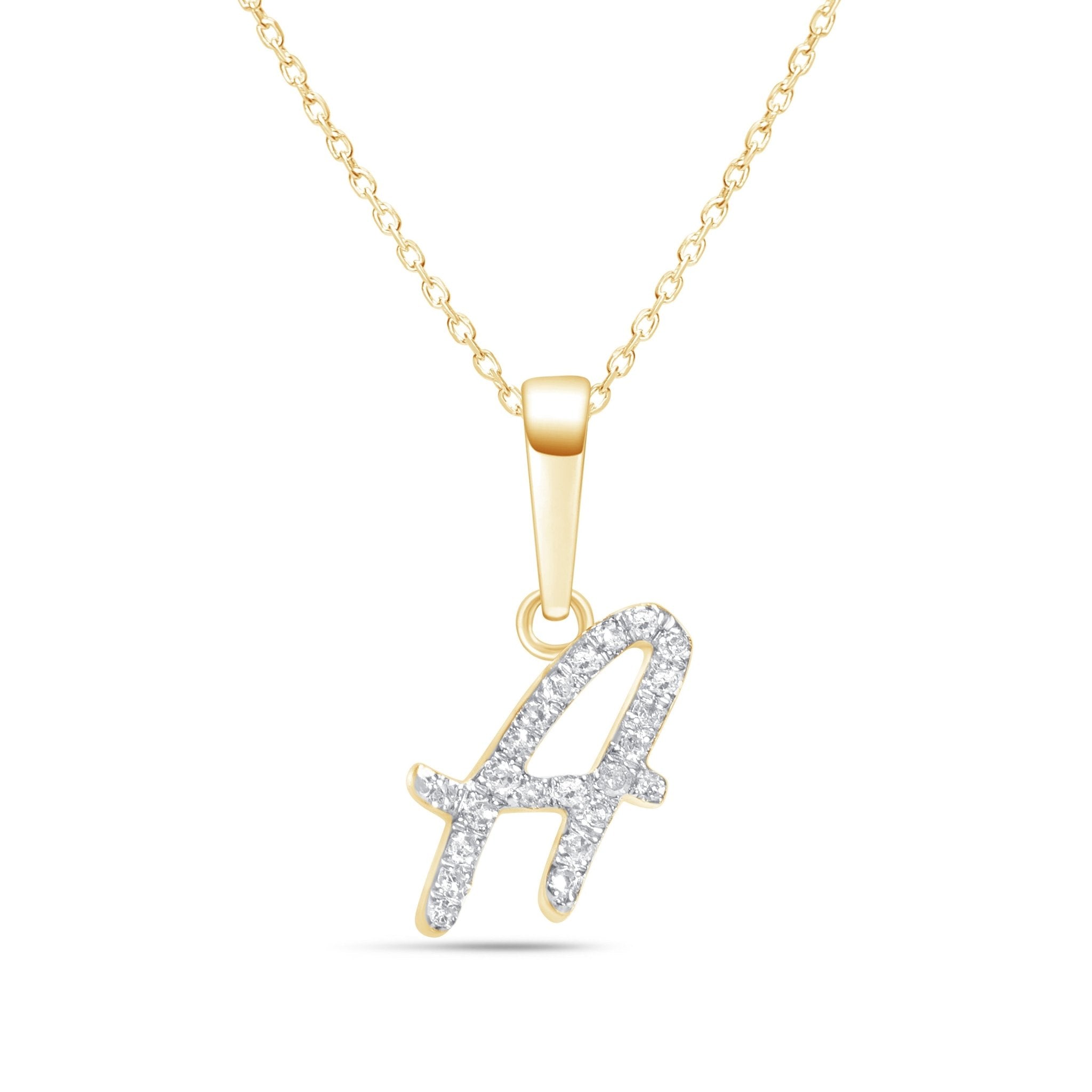 Cursive Diamond Initial Necklace - A Necklaces Estellacollection #product_description# 18557 14k Diamond Gemstone #tag4# #tag5# #tag6# #tag7# #tag8# #tag9# #tag10# 14k Yellow Gold