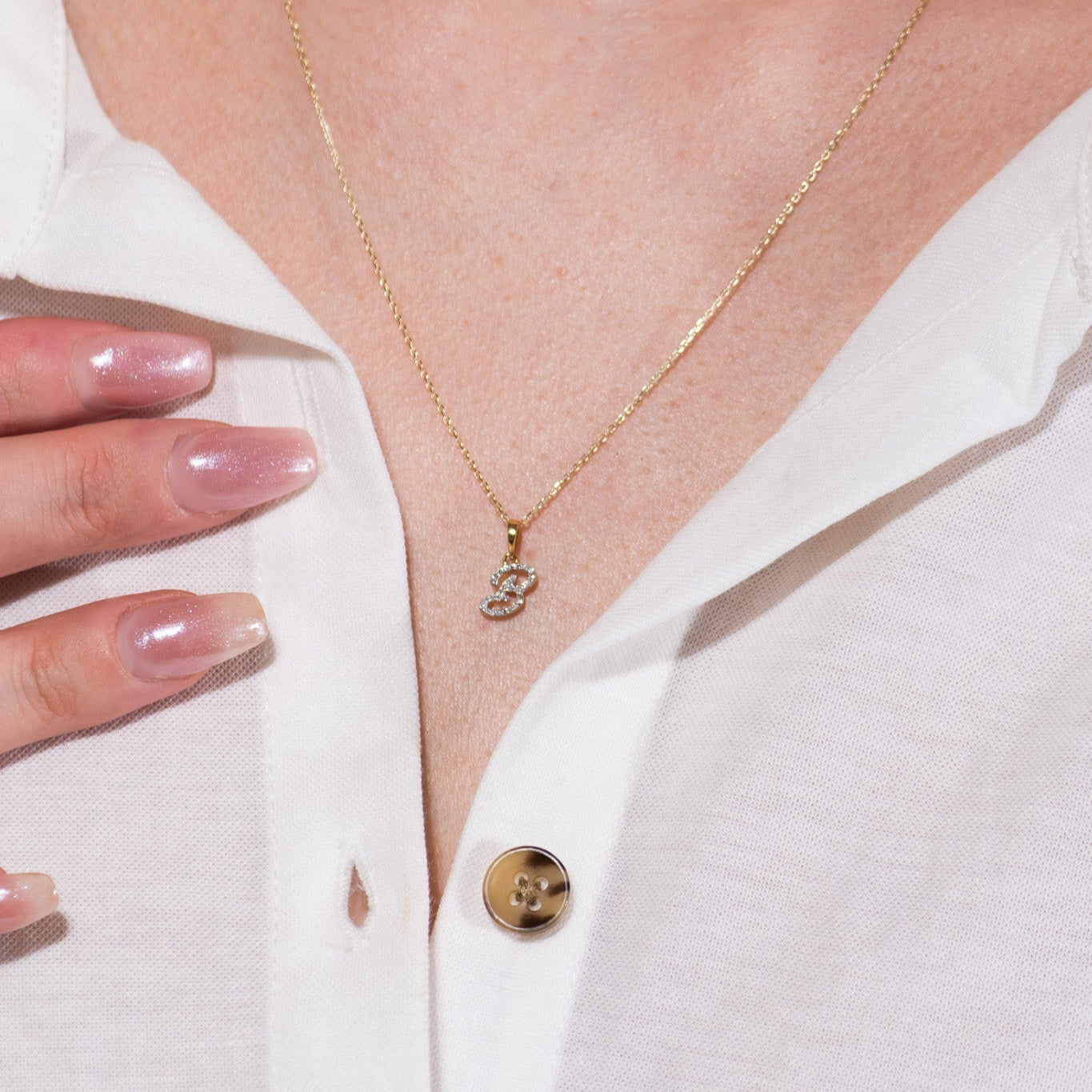 Cursive Diamond Initial Necklace - B Necklaces Estellacollection #product_description# 18557 14k Diamond Gemstone #tag4# #tag5# #tag6# #tag7# #tag8# #tag9# #tag10# 14k Yellow Gold