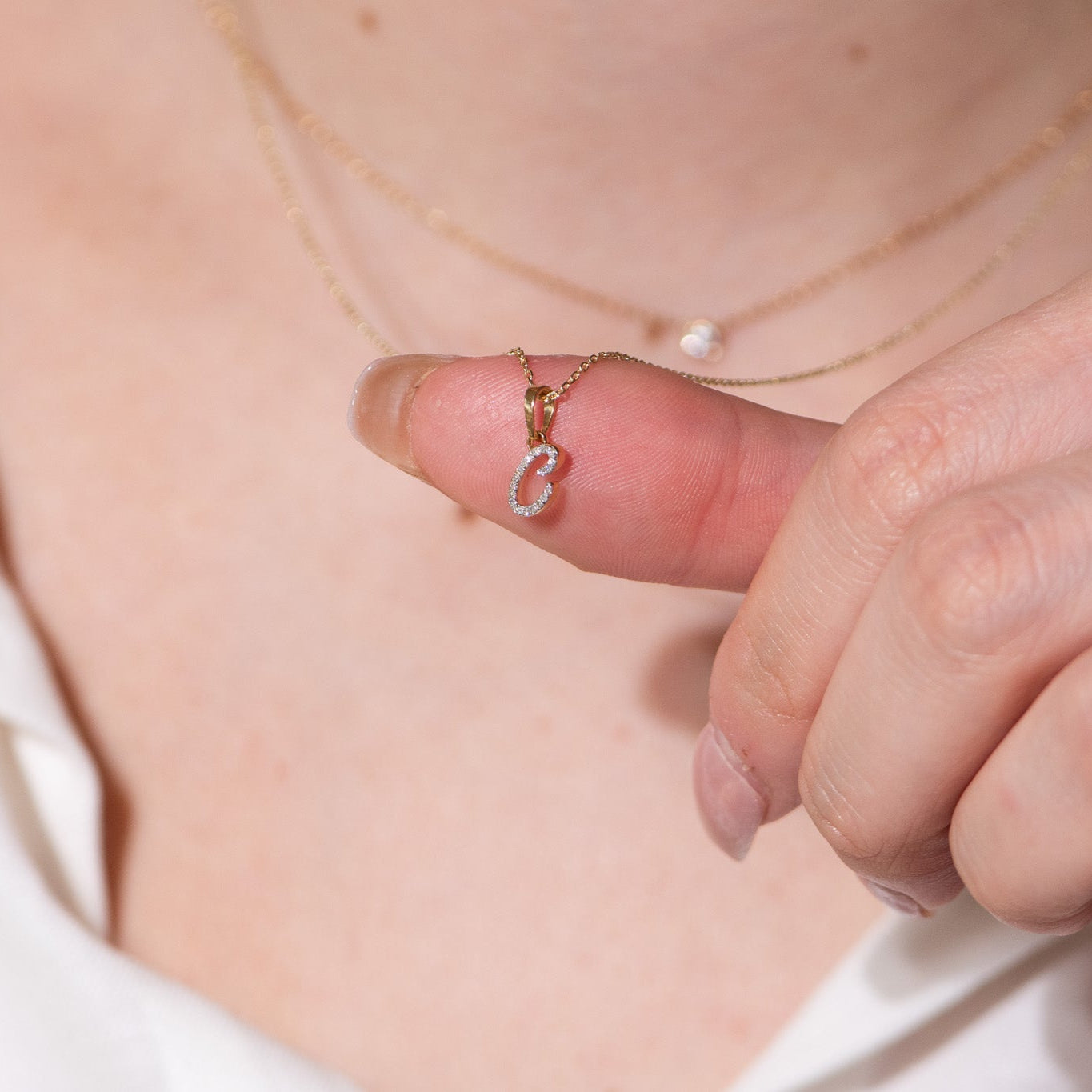 Cursive Diamond Initial Necklace - C Necklaces Estellacollection #product_description# 18557 14k Diamond Gemstone #tag4# #tag5# #tag6# #tag7# #tag8# #tag9# #tag10# 14k Yellow Gold