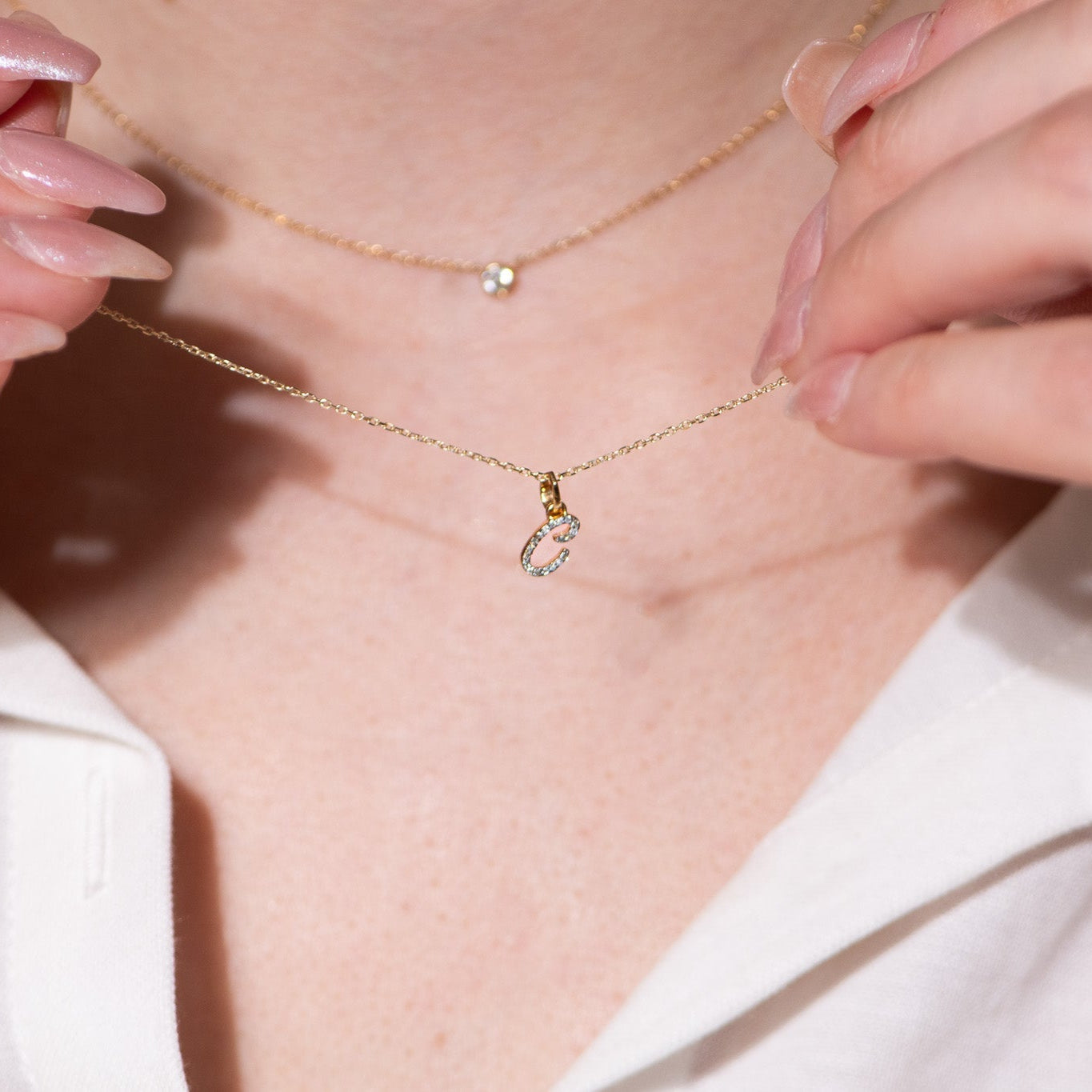 Cursive Diamond Initial Necklace - C Necklaces Estellacollection #product_description# 18557 14k Diamond Gemstone #tag4# #tag5# #tag6# #tag7# #tag8# #tag9# #tag10# 14k Yellow Gold