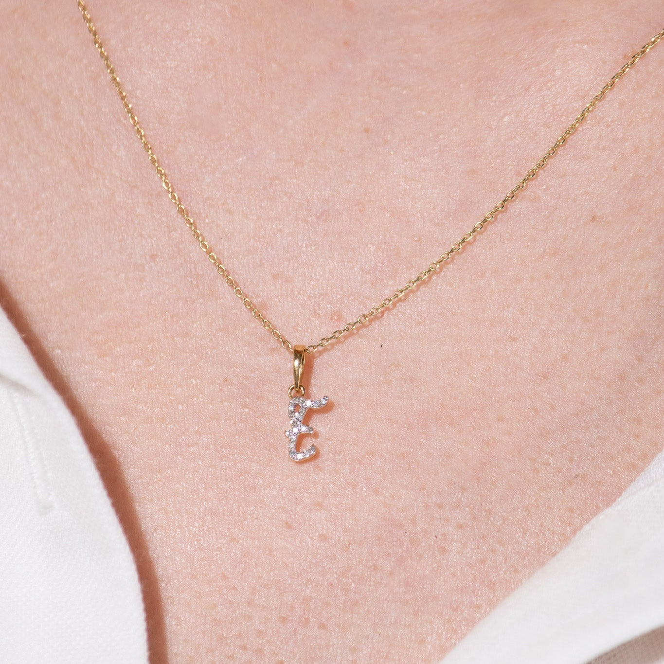 Cursive Diamond Initial Necklace - E Necklaces Estellacollection #product_description# 18557 14k Diamond Gemstone #tag4# #tag5# #tag6# #tag7# #tag8# #tag9# #tag10# 14k Yellow Gold