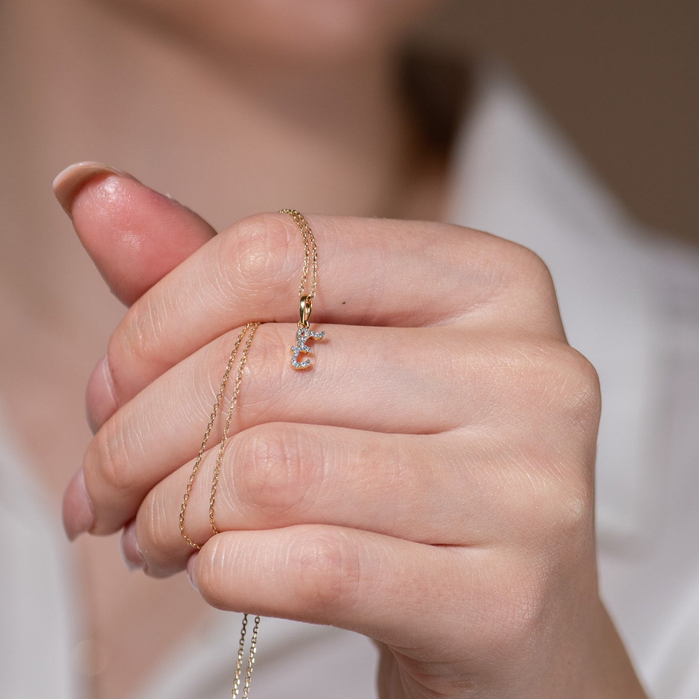 Cursive Diamond Initial Necklace - E Necklaces Estellacollection #product_description# 18557 14k Diamond Gemstone #tag4# #tag5# #tag6# #tag7# #tag8# #tag9# #tag10# 14k Yellow Gold