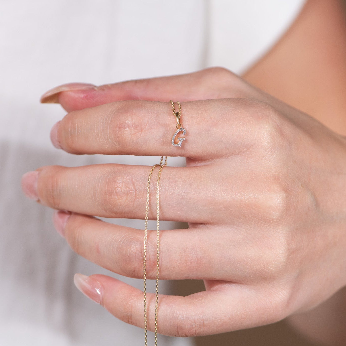 Cursive Diamond Initial Necklace - G Necklaces Estellacollection #product_description# 18557 14k Diamond Gemstone #tag4# #tag5# #tag6# #tag7# #tag8# #tag9# #tag10# 14k Yellow Gold