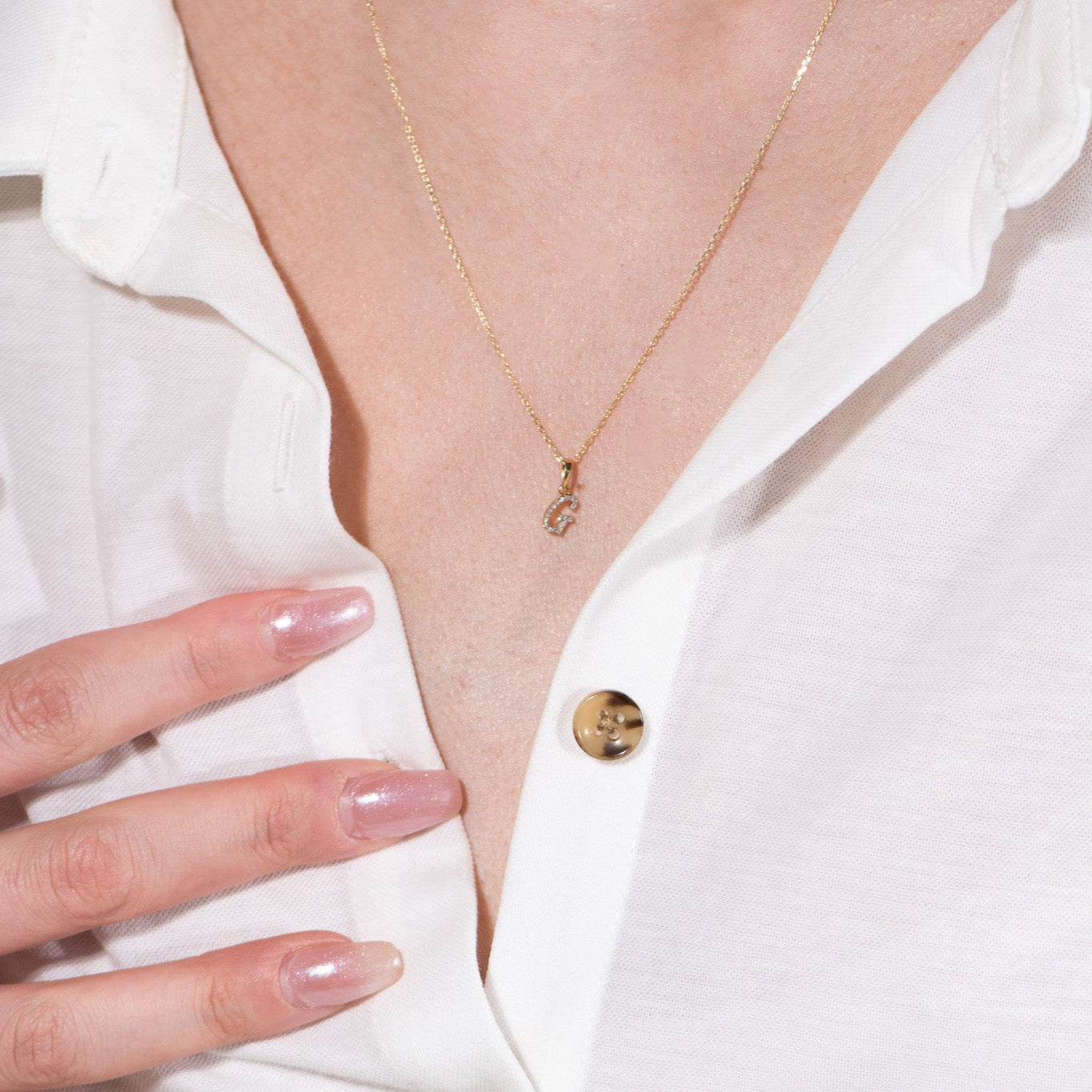 Cursive Diamond Initial Necklace - G Necklaces Estellacollection #product_description# 18557 14k Diamond Gemstone #tag4# #tag5# #tag6# #tag7# #tag8# #tag9# #tag10# 14k Yellow Gold