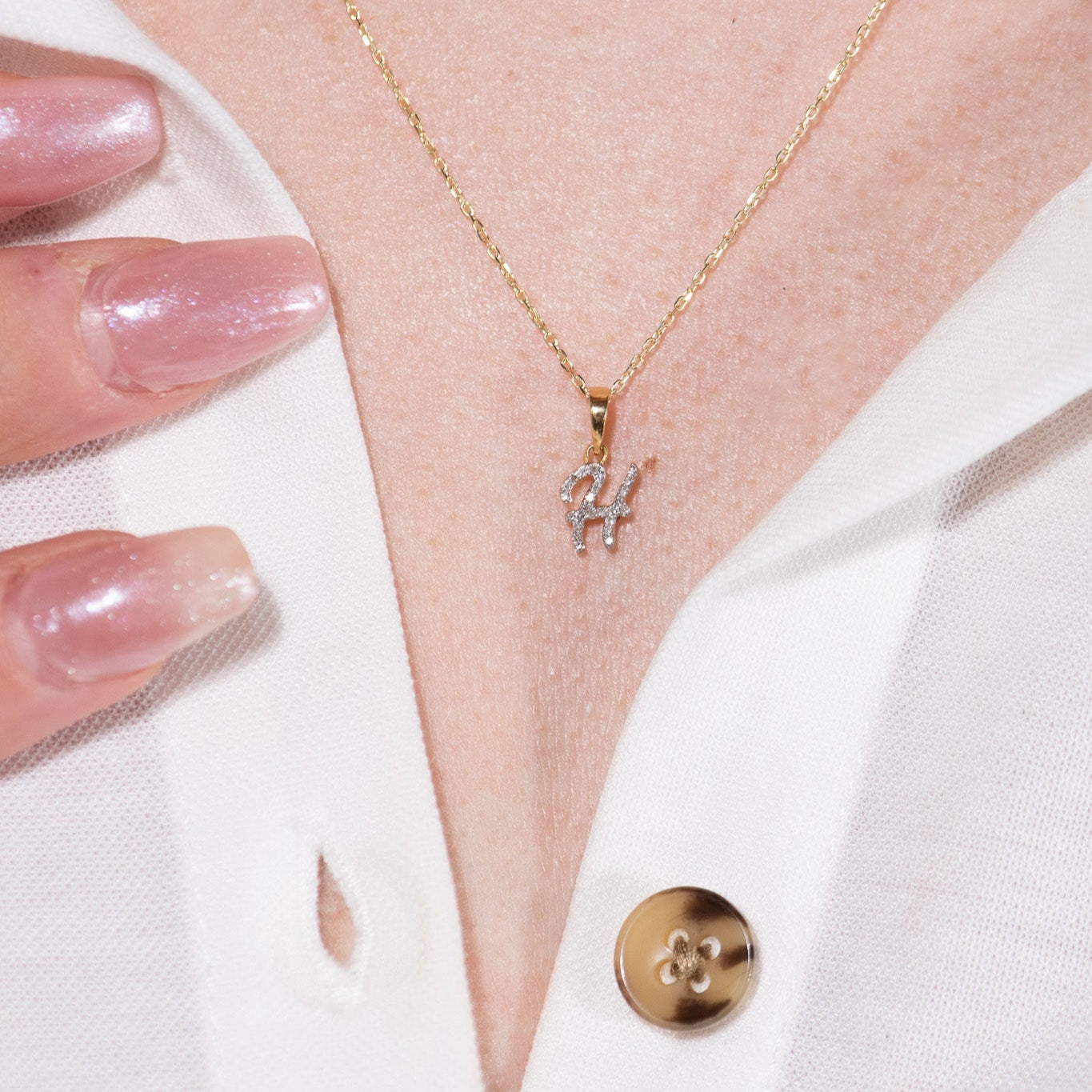 Cursive Diamond Initial Necklace - H Necklaces Estellacollection #product_description# 18557 14k Diamond Gemstone #tag4# #tag5# #tag6# #tag7# #tag8# #tag9# #tag10# 14k Yellow Gold