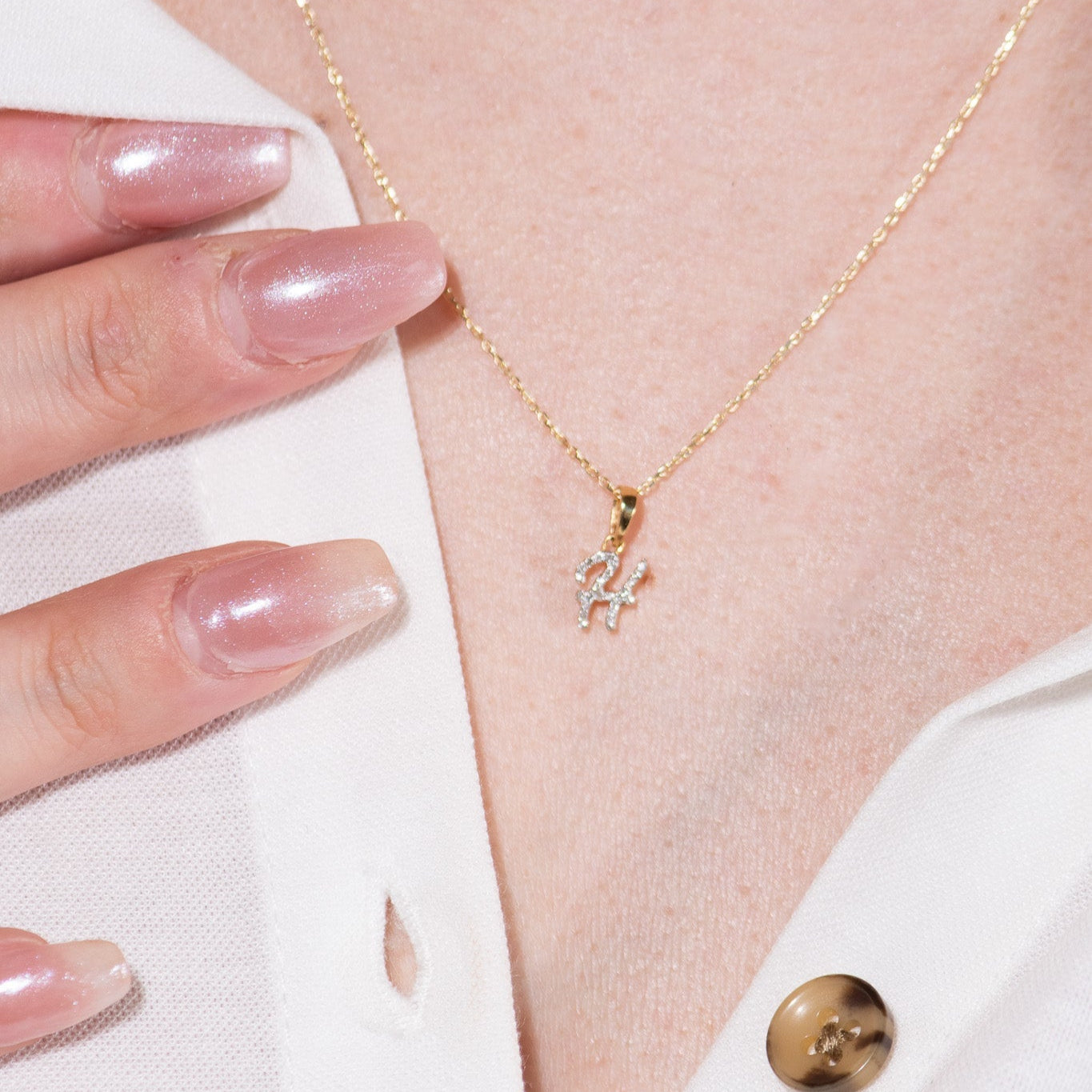 Cursive Diamond Initial Necklace - H Necklaces Estellacollection #product_description# 18557 14k Diamond Gemstone #tag4# #tag5# #tag6# #tag7# #tag8# #tag9# #tag10# 14k Yellow Gold