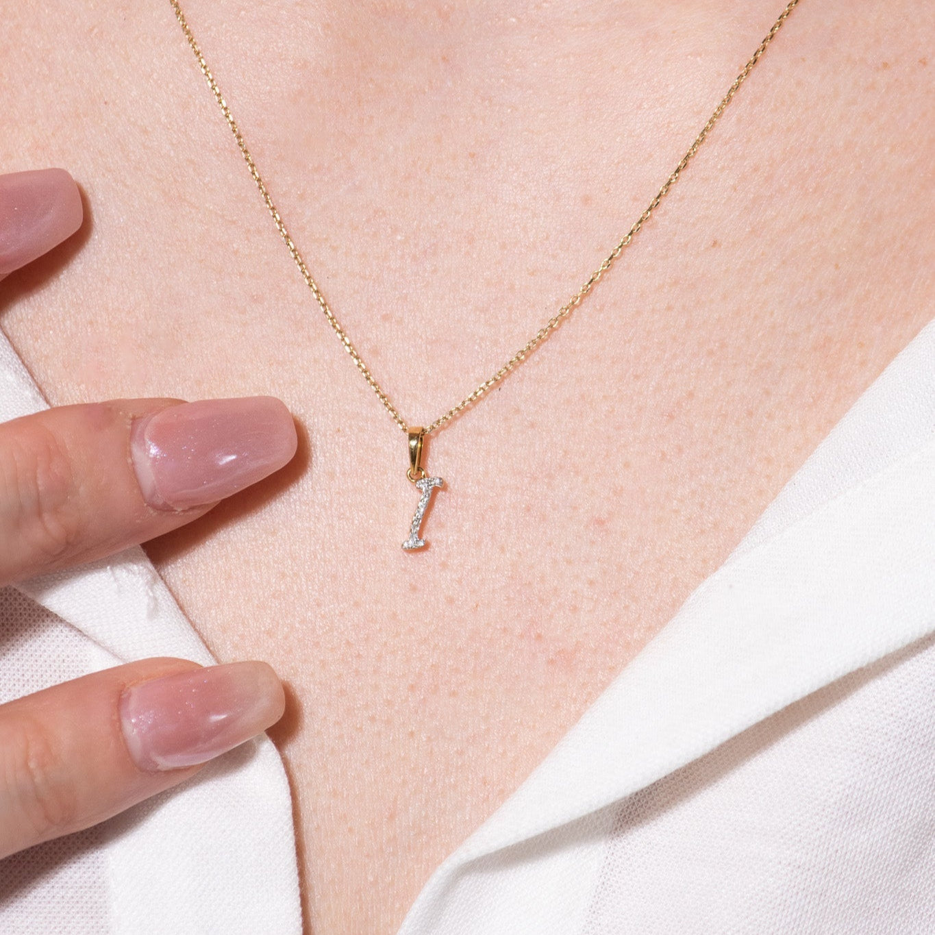 Cursive Diamond Initial Necklace - I Necklaces Estellacollection #product_description# 18557 14k Diamond Gemstone #tag4# #tag5# #tag6# #tag7# #tag8# #tag9# #tag10# 14k Yellow Gold