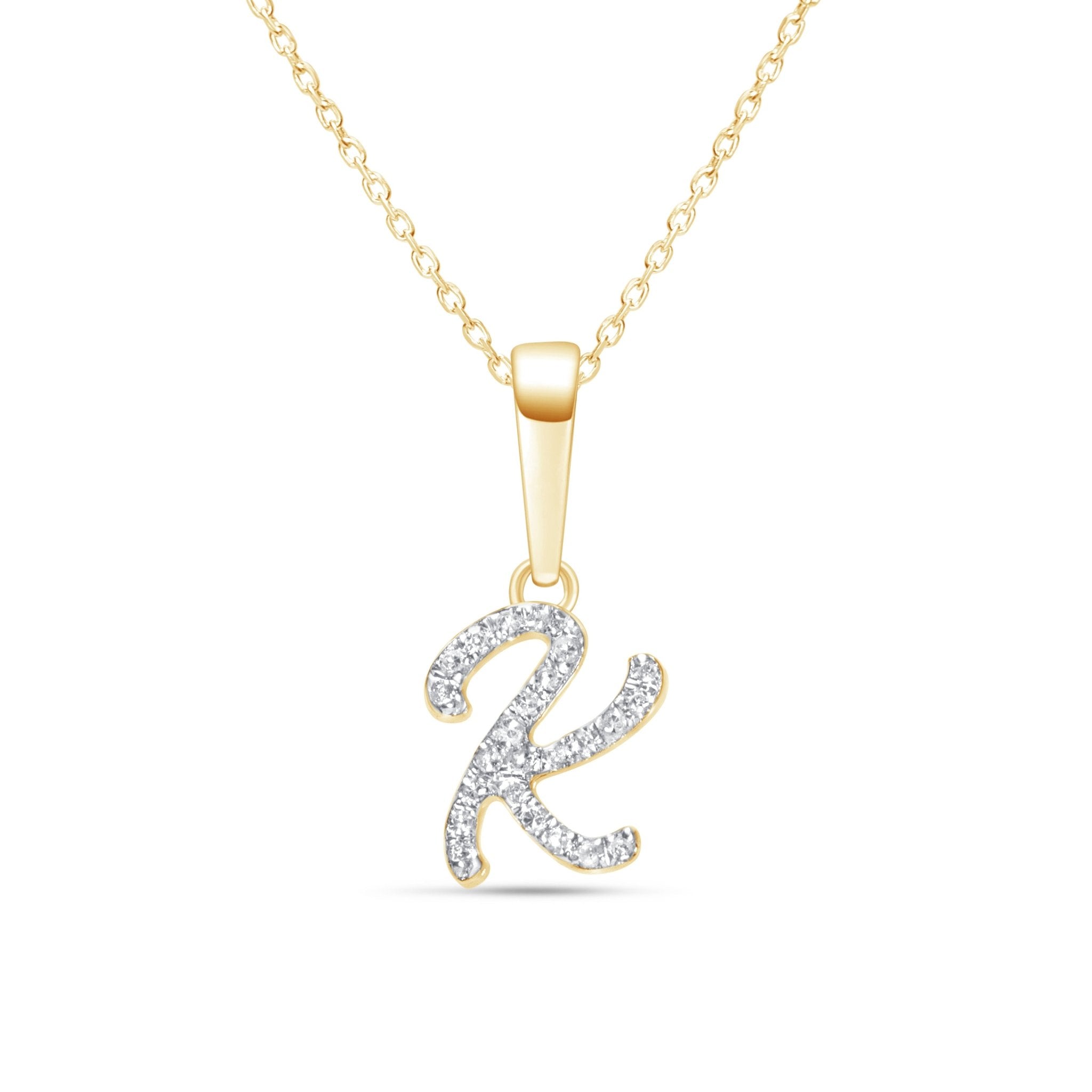 Cursive Diamond Initial Necklace - K Necklaces Estellacollection #product_description# 18557 14k Diamond Gemstone #tag4# #tag5# #tag6# #tag7# #tag8# #tag9# #tag10# 14k Yellow Gold
