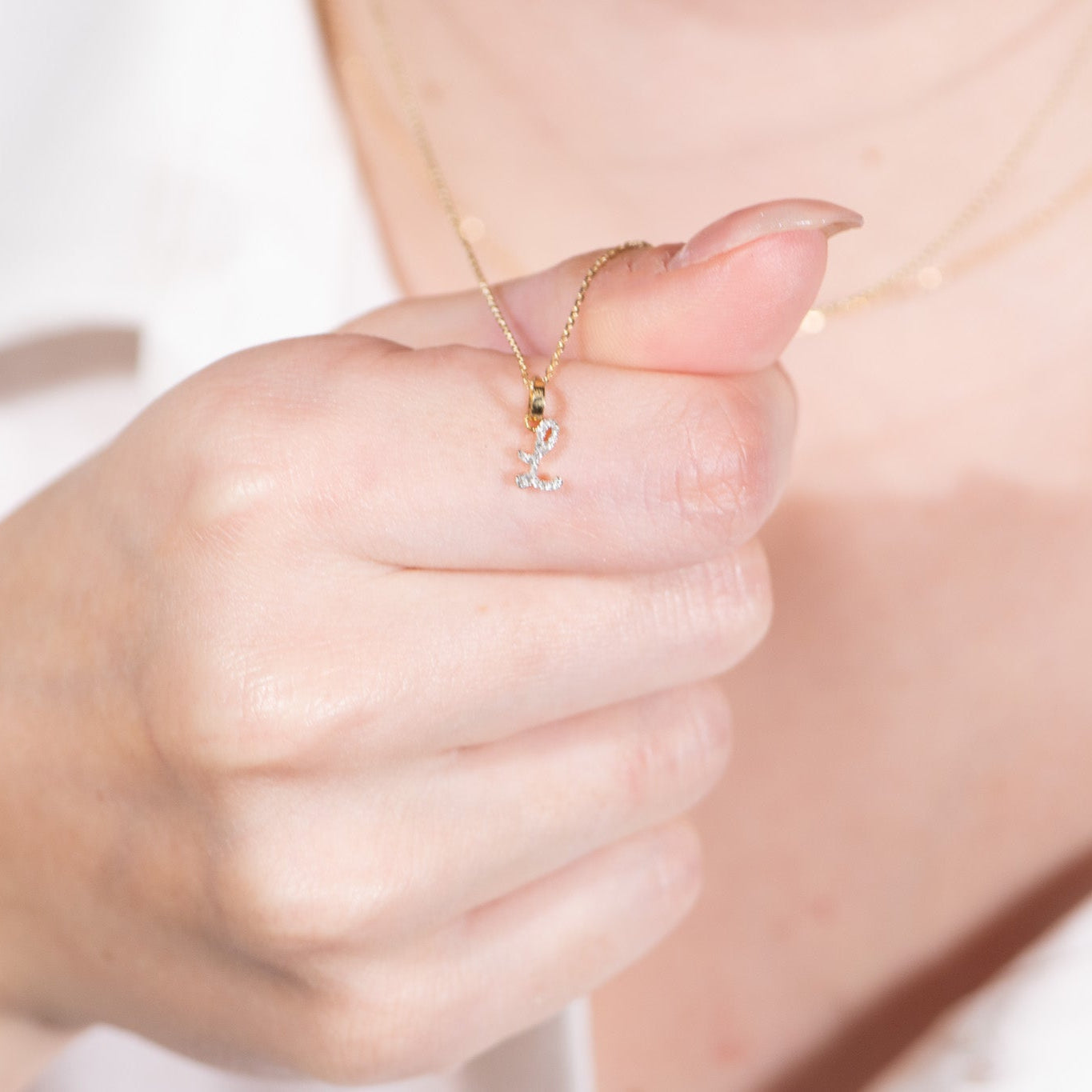Cursive Diamond Initial Necklace - L Necklaces Estellacollection #product_description# 18557 14k Diamond Gemstone #tag4# #tag5# #tag6# #tag7# #tag8# #tag9# #tag10# 14k Yellow Gold