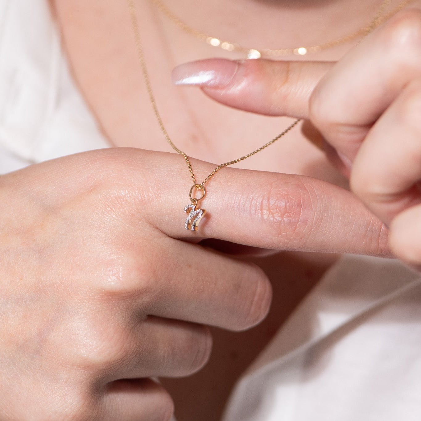 Cursive Diamond Initial Necklace - N Necklaces Estellacollection #product_description# 18557 14k Diamond Gemstone #tag4# #tag5# #tag6# #tag7# #tag8# #tag9# #tag10# 14k Yellow Gold
