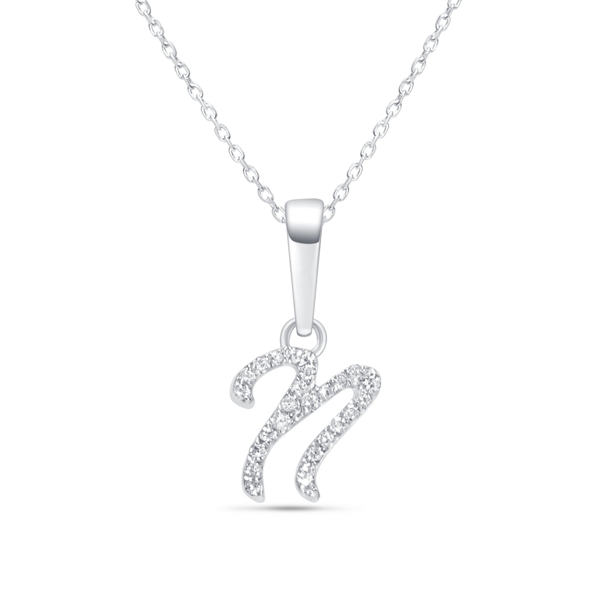 Cursive Diamond Initial Necklace - N Necklaces Estellacollection #product_description# 18557 14k Diamond Gemstone #tag4# #tag5# #tag6# #tag7# #tag8# #tag9# #tag10# 14k White Gold