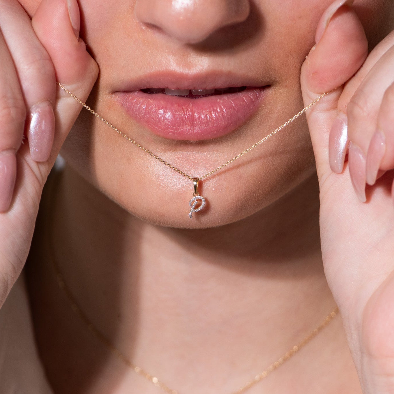 Cursive Diamond Initial Necklace - P Necklaces Estellacollection #product_description# 18557 14k Diamond Gemstone #tag4# #tag5# #tag6# #tag7# #tag8# #tag9# #tag10# 14k Yellow Gold