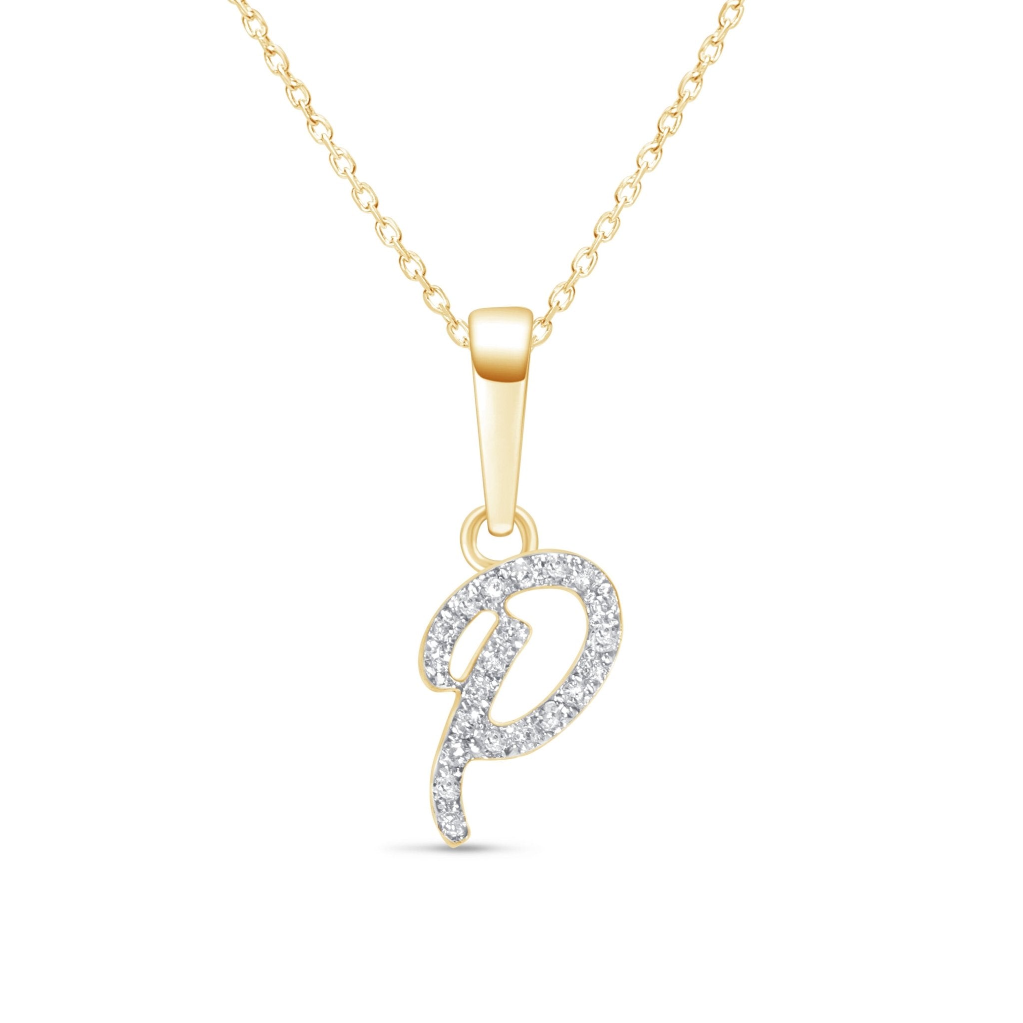Cursive Diamond Initial Necklace - P Necklaces Estellacollection #product_description# 18557 14k Diamond Gemstone #tag4# #tag5# #tag6# #tag7# #tag8# #tag9# #tag10# 14k Yellow Gold