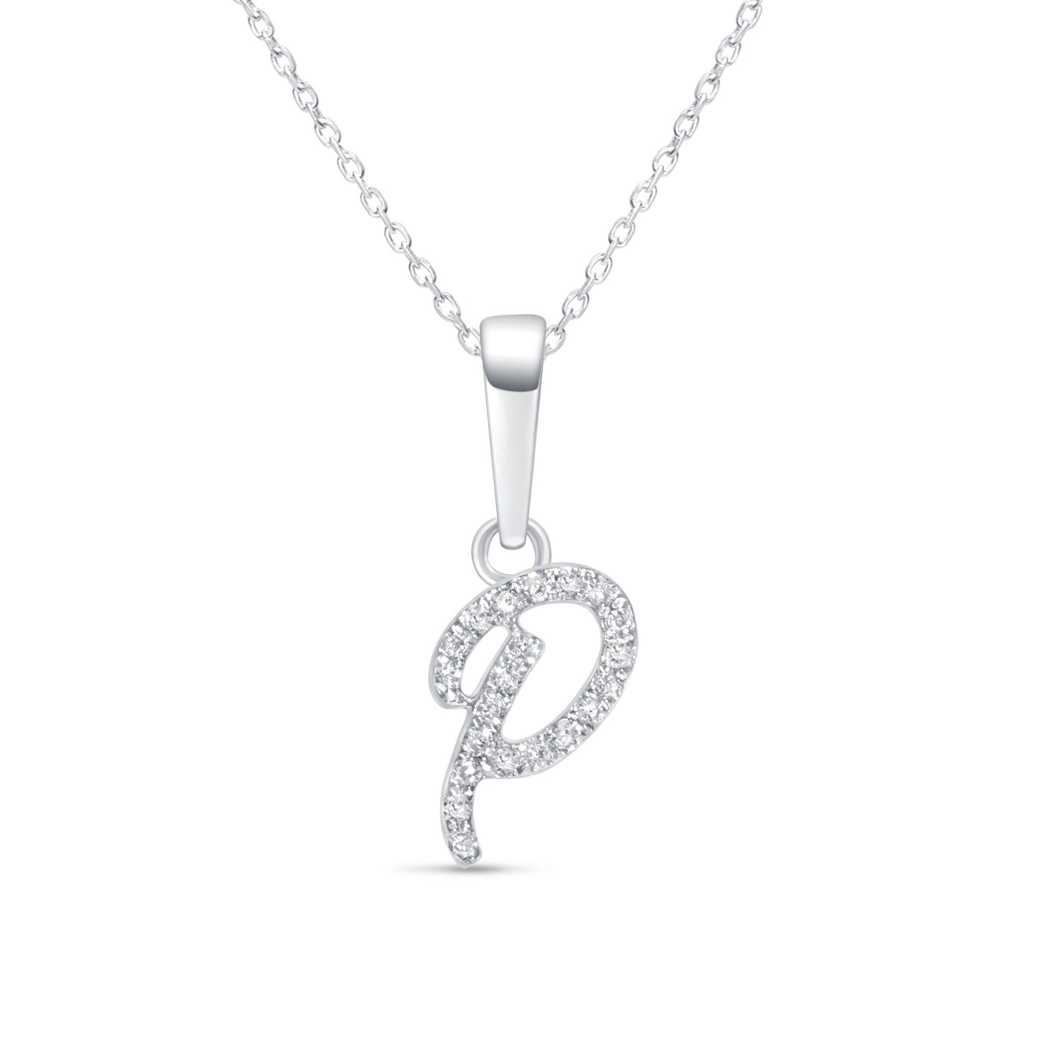 Cursive Diamond Initial Necklace - P Necklaces Estellacollection #product_description# 18557 14k Diamond Gemstone #tag4# #tag5# #tag6# #tag7# #tag8# #tag9# #tag10# 14k White Gold