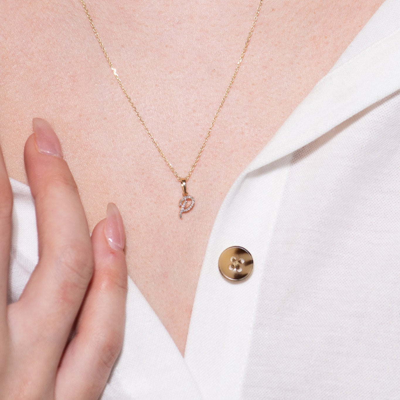 Cursive Diamond Initial Necklace - P Necklaces Estellacollection #product_description# 18557 14k Diamond Gemstone #tag4# #tag5# #tag6# #tag7# #tag8# #tag9# #tag10# 14k Yellow Gold