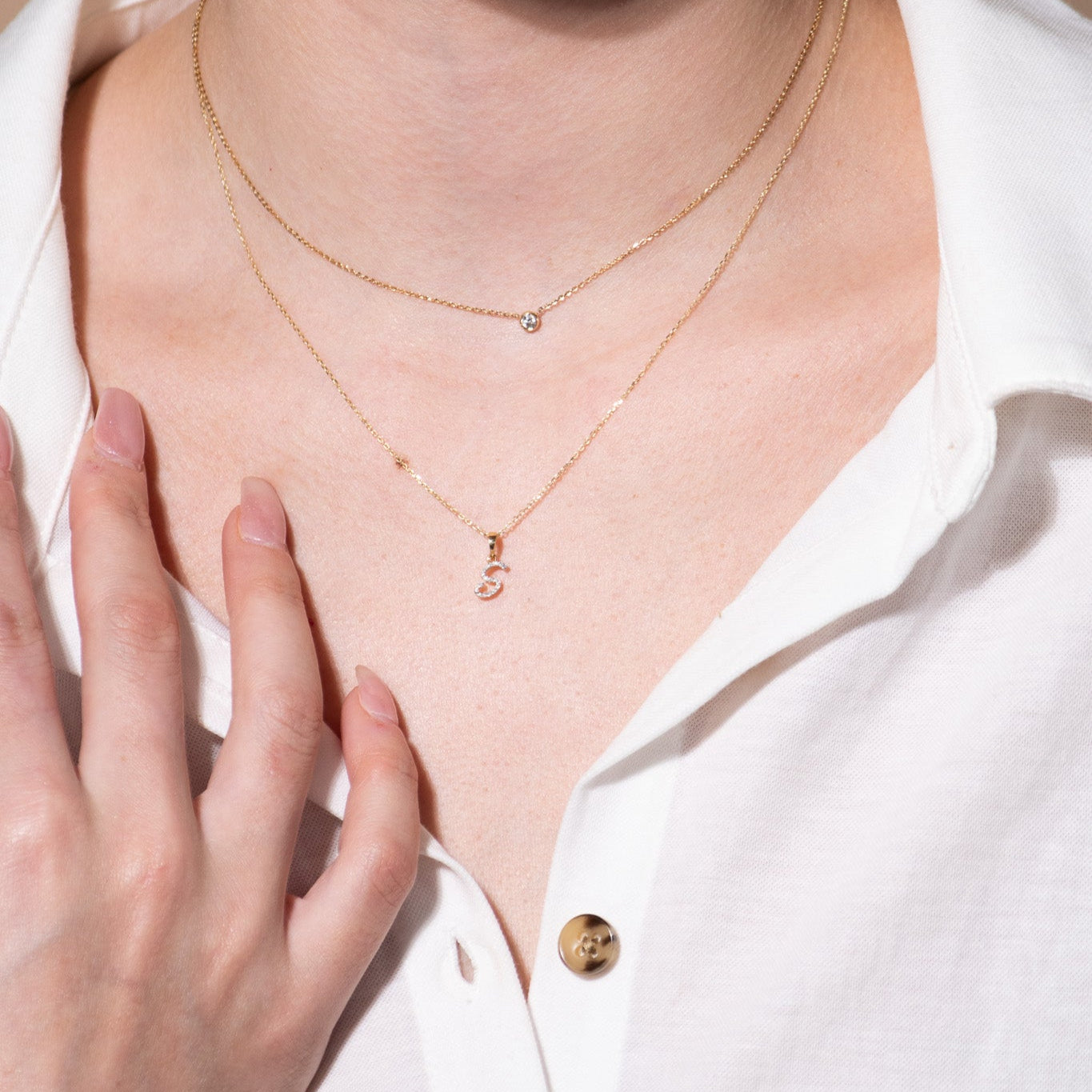 Cursive Diamond Initial Necklace - S Necklaces Estellacollection #product_description# 18557 14k Diamond Gemstone #tag4# #tag5# #tag6# #tag7# #tag8# #tag9# #tag10# 14k Yellow Gold