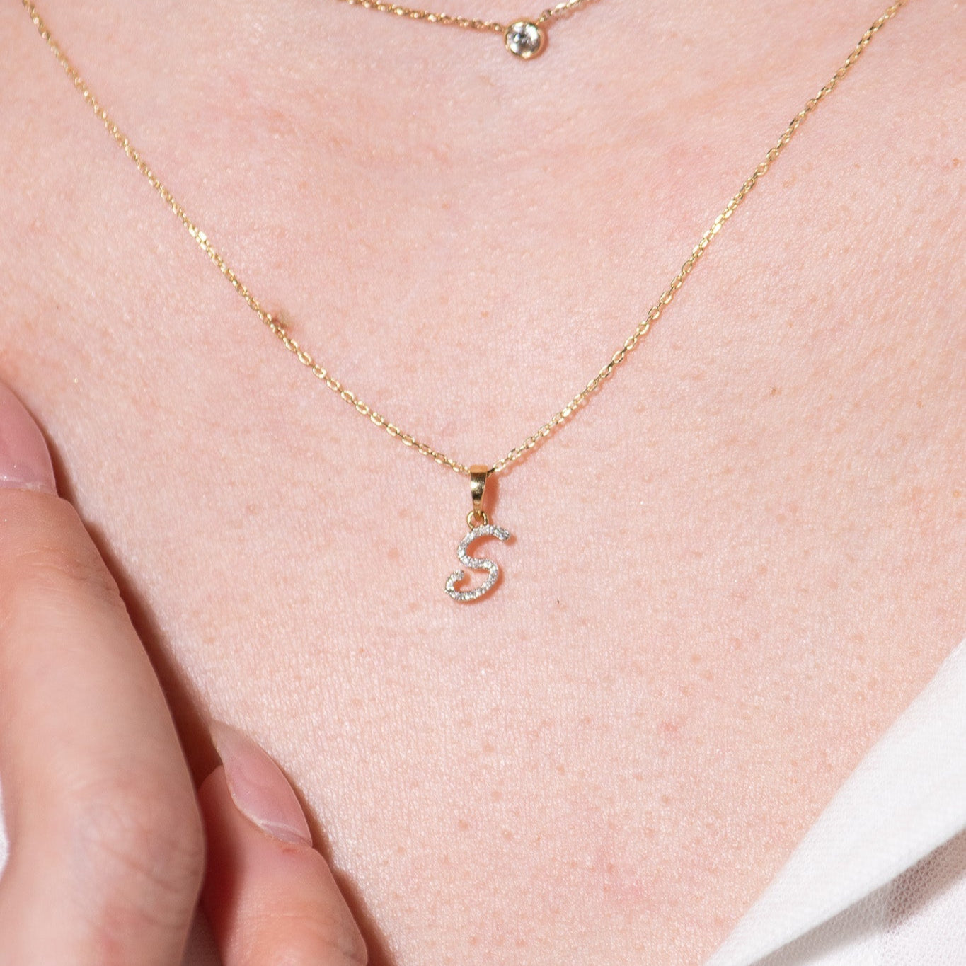 Cursive Diamond Initial Necklace - S Necklaces Estellacollection #product_description# 18557 14k Diamond Gemstone #tag4# #tag5# #tag6# #tag7# #tag8# #tag9# #tag10# 14k Yellow Gold