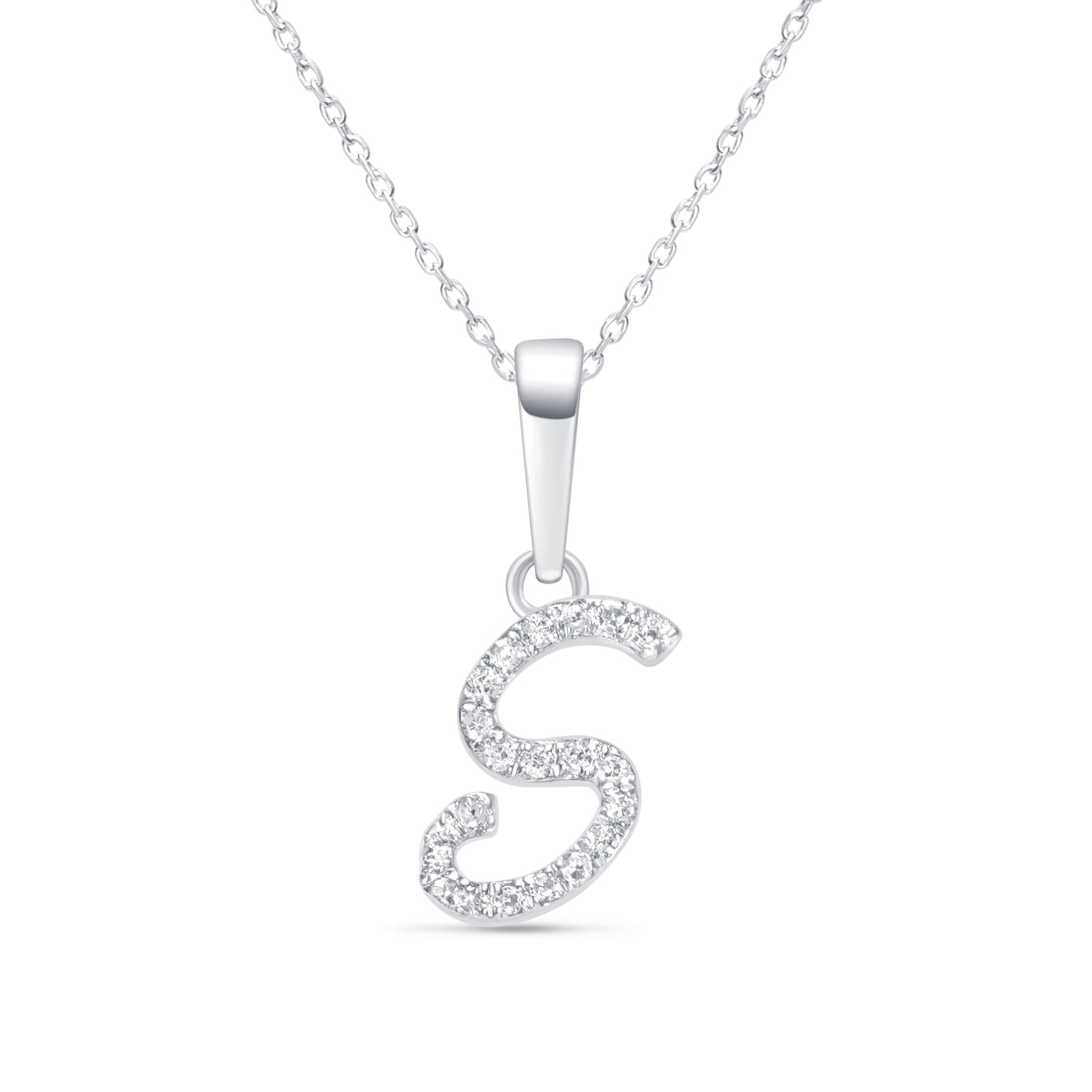 Cursive Diamond Initial Necklace - S Necklaces Estellacollection #product_description# 18557 14k Diamond Gemstone #tag4# #tag5# #tag6# #tag7# #tag8# #tag9# #tag10# 14k White Gold