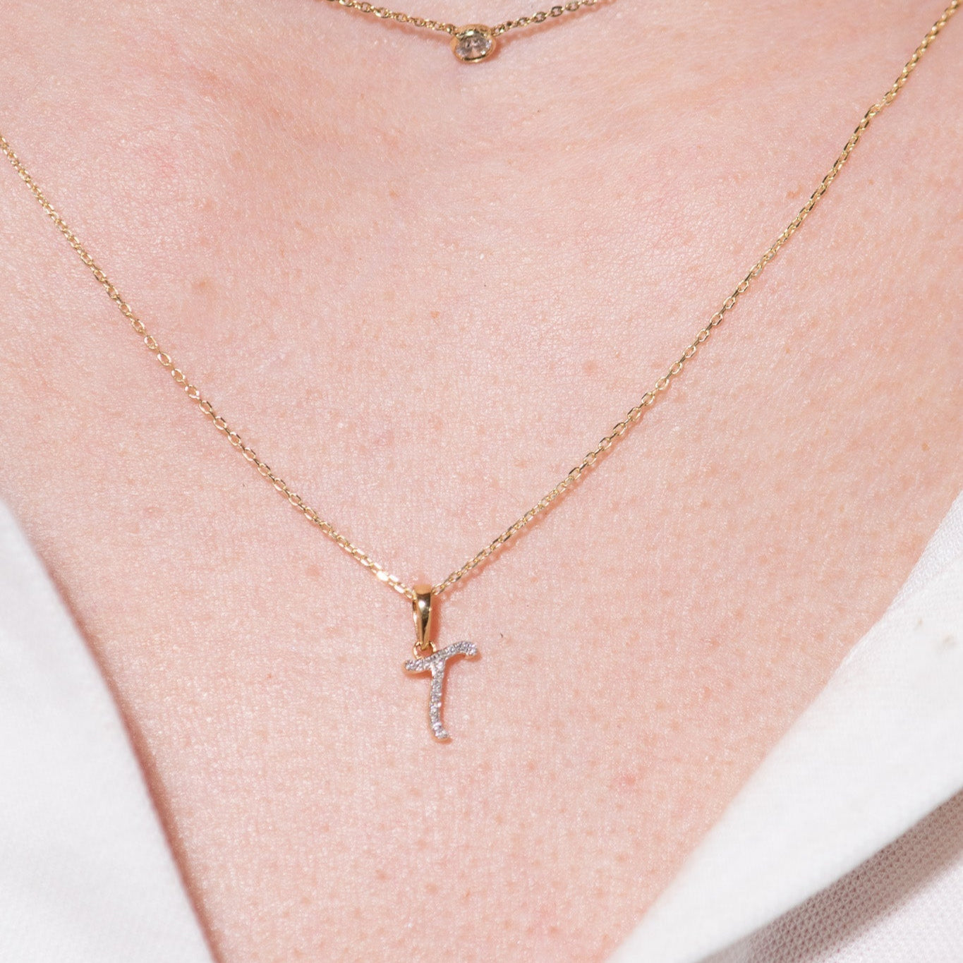 Cursive Diamond Initial Necklace - T Necklaces Estellacollection #product_description# 18557 14k Diamond Gemstone #tag4# #tag5# #tag6# #tag7# #tag8# #tag9# #tag10# 14k Yellow Gold