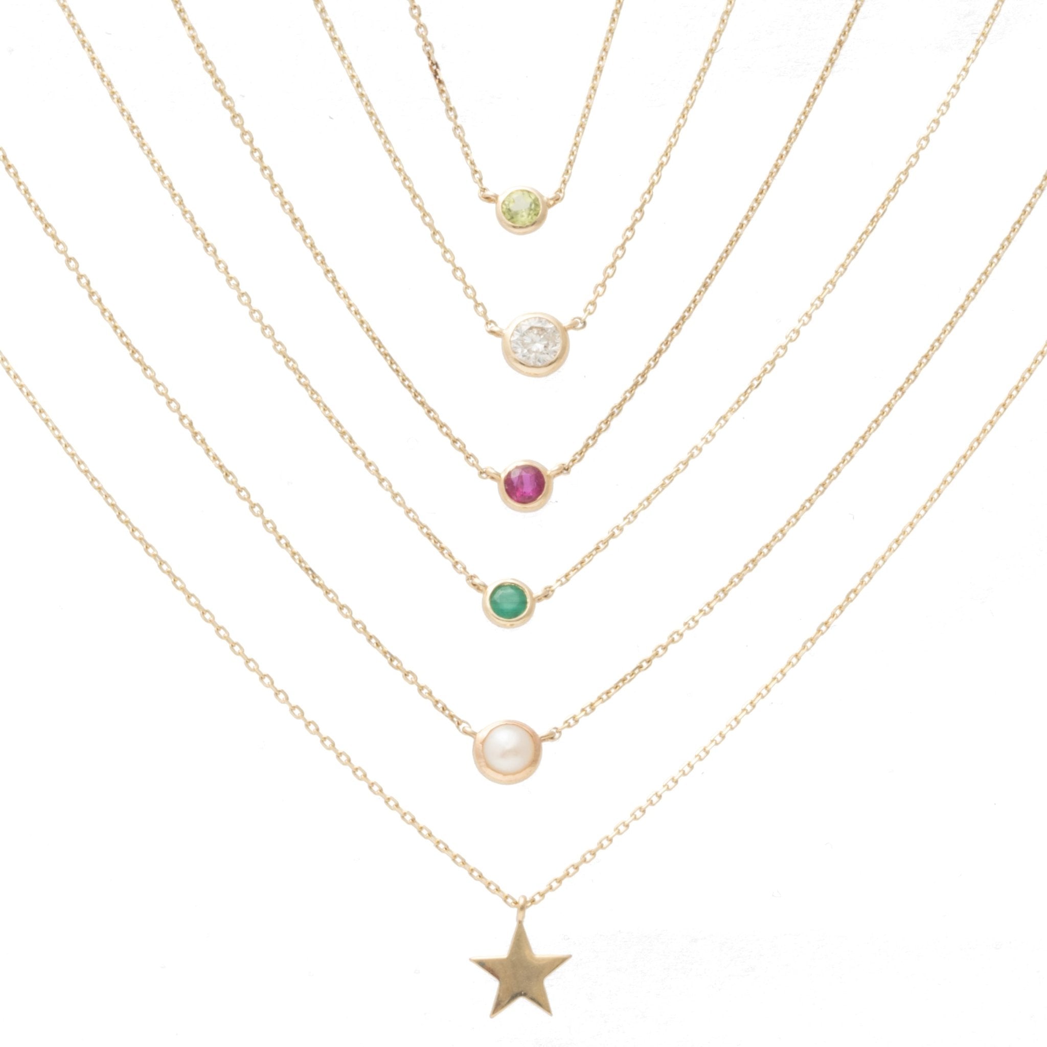 Emerald Station Necklace Bezel Set in 14k Gold Necklaces Estellacollection #product_description# 18409 14k Birthstone Emerald #tag4# #tag5# #tag6# #tag7# #tag8# #tag9# #tag10# 3MM
