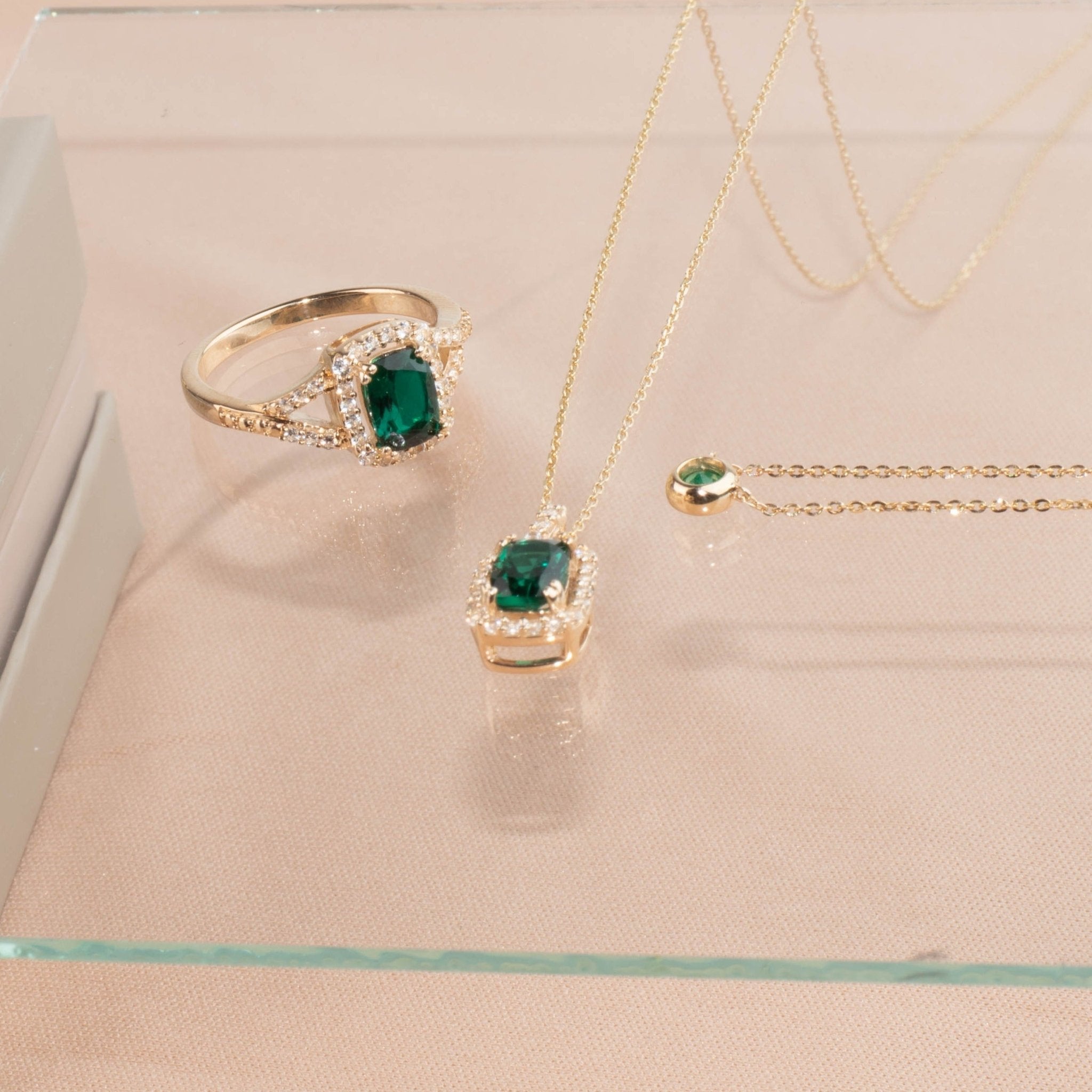 Emerald Station Necklace Bezel Set in 14k Gold Necklaces Estellacollection #product_description# 18409 14k Birthstone Emerald #tag4# #tag5# #tag6# #tag7# #tag8# #tag9# #tag10# 3MM