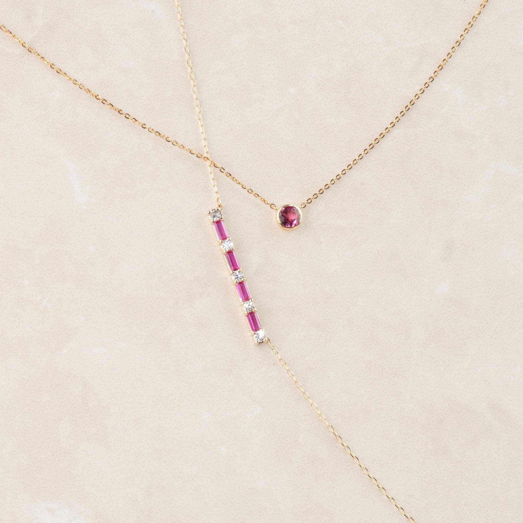 Pink Tourmaline Station Necklace Bezel Set in 14k Gold Necklaces Estellacollection #product_description# 18419 14k Birthstone Gemstone #tag4# #tag5# #tag6# #tag7# #tag8# #tag9# #tag10# 3MM
