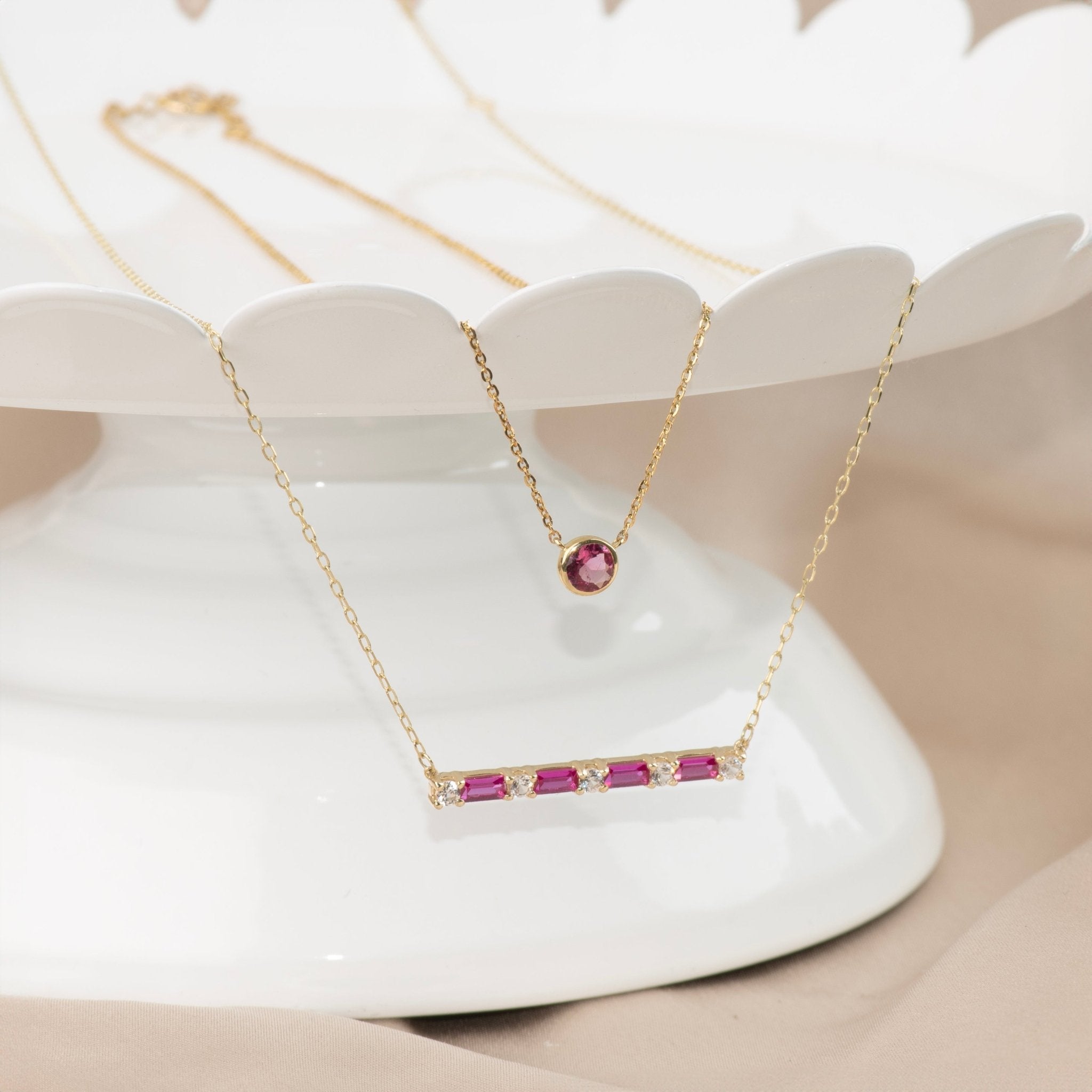 Pink Tourmaline Station Necklace Bezel Set in 14k Gold Necklaces Estellacollection #product_description# 18419 14k Birthstone Gemstone #tag4# #tag5# #tag6# #tag7# #tag8# #tag9# #tag10# 3MM