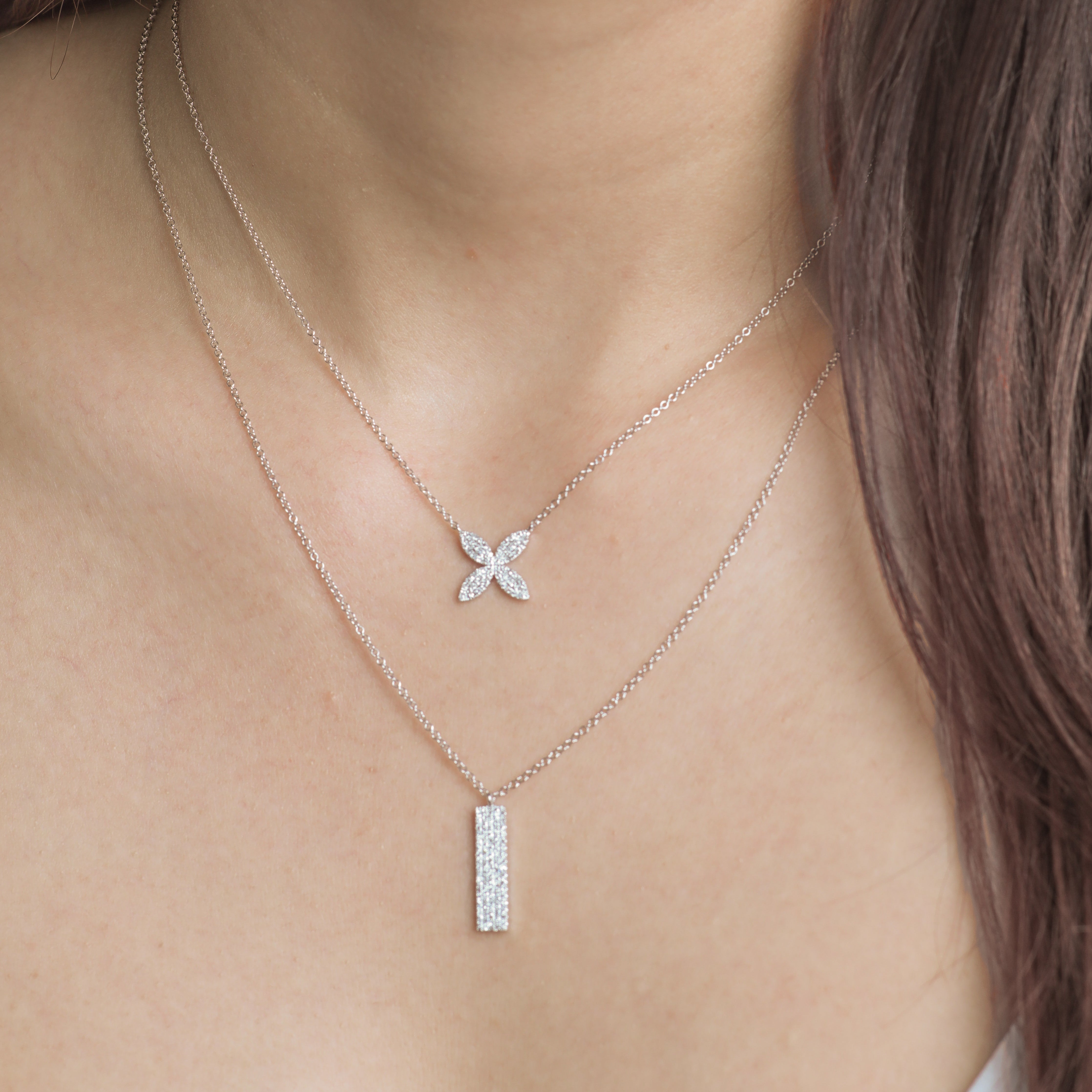 Four Petal Diamond PavÃ© Flower Necklace Necklaces Estellacollection #product_description# 17716 14k Diamond Flower Jewelry #tag4# #tag5# #tag6# #tag7# #tag8# #tag9# #tag10#