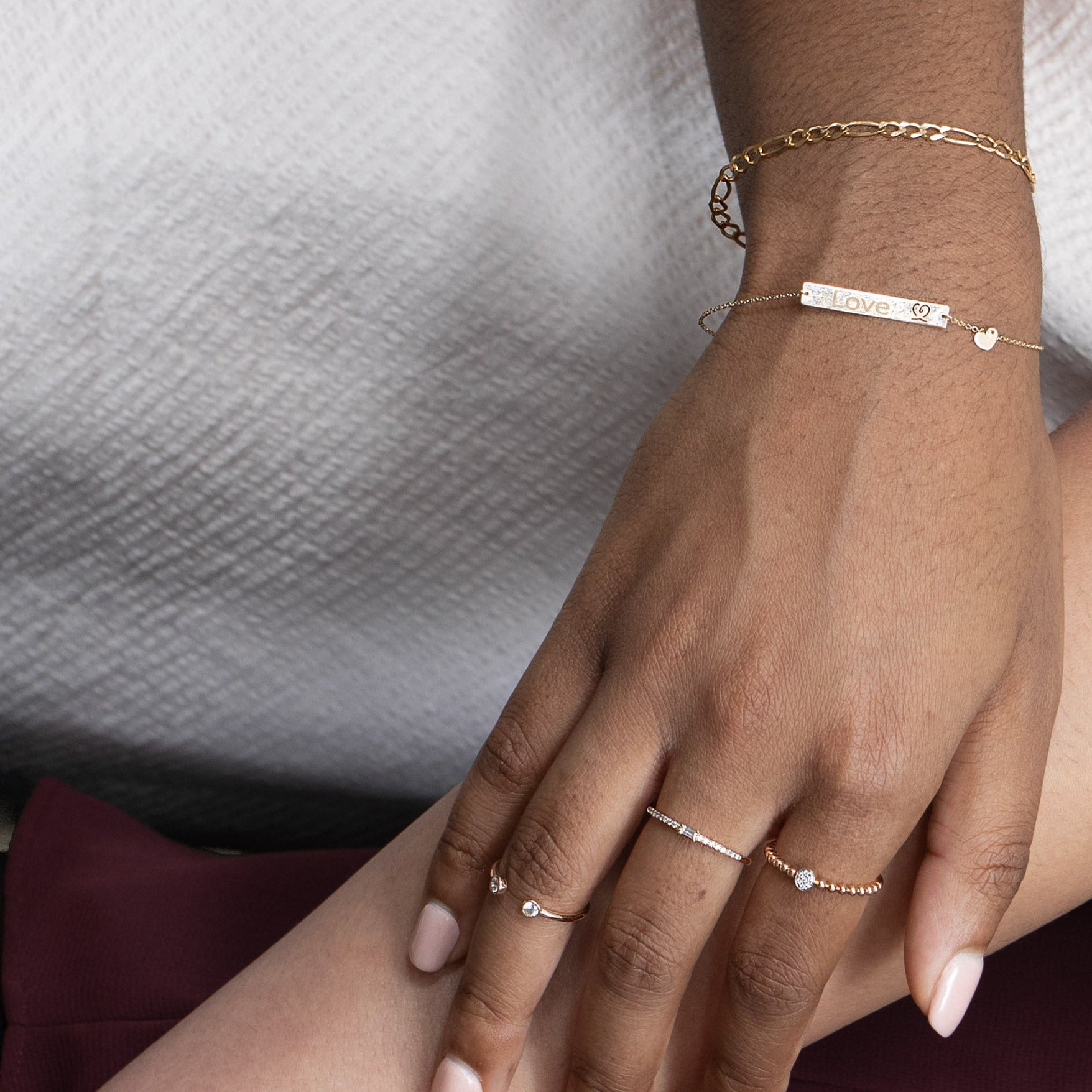 Bar with Engraved Heart Monogram Bracelet in 10k Solid Gold Bracelets Estellacollection #product_description# 17662 10k 14k Chain Bracelets #tag4# #tag5# #tag6# #tag7# #tag8# #tag9# #tag10#