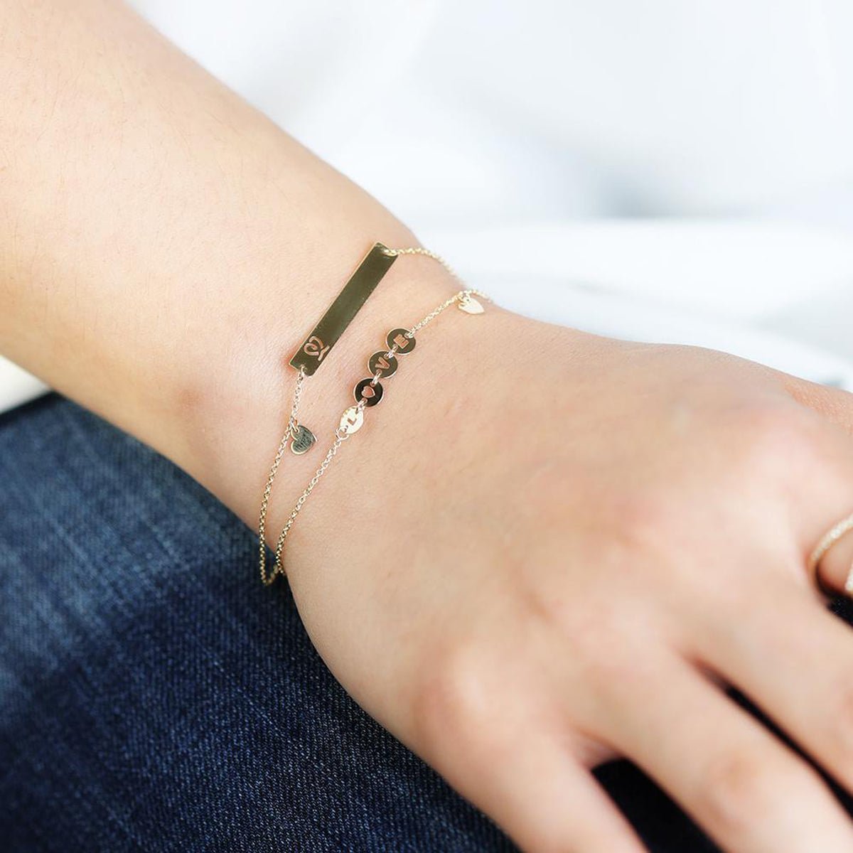 Bar with Engraved Heart Monogram Bracelet in Solid Gold Bracelets Estellacollection #product_description# 17673 10k 14k Chain Bracelets #tag4# #tag5# #tag6# #tag7# #tag8# #tag9# #tag10#