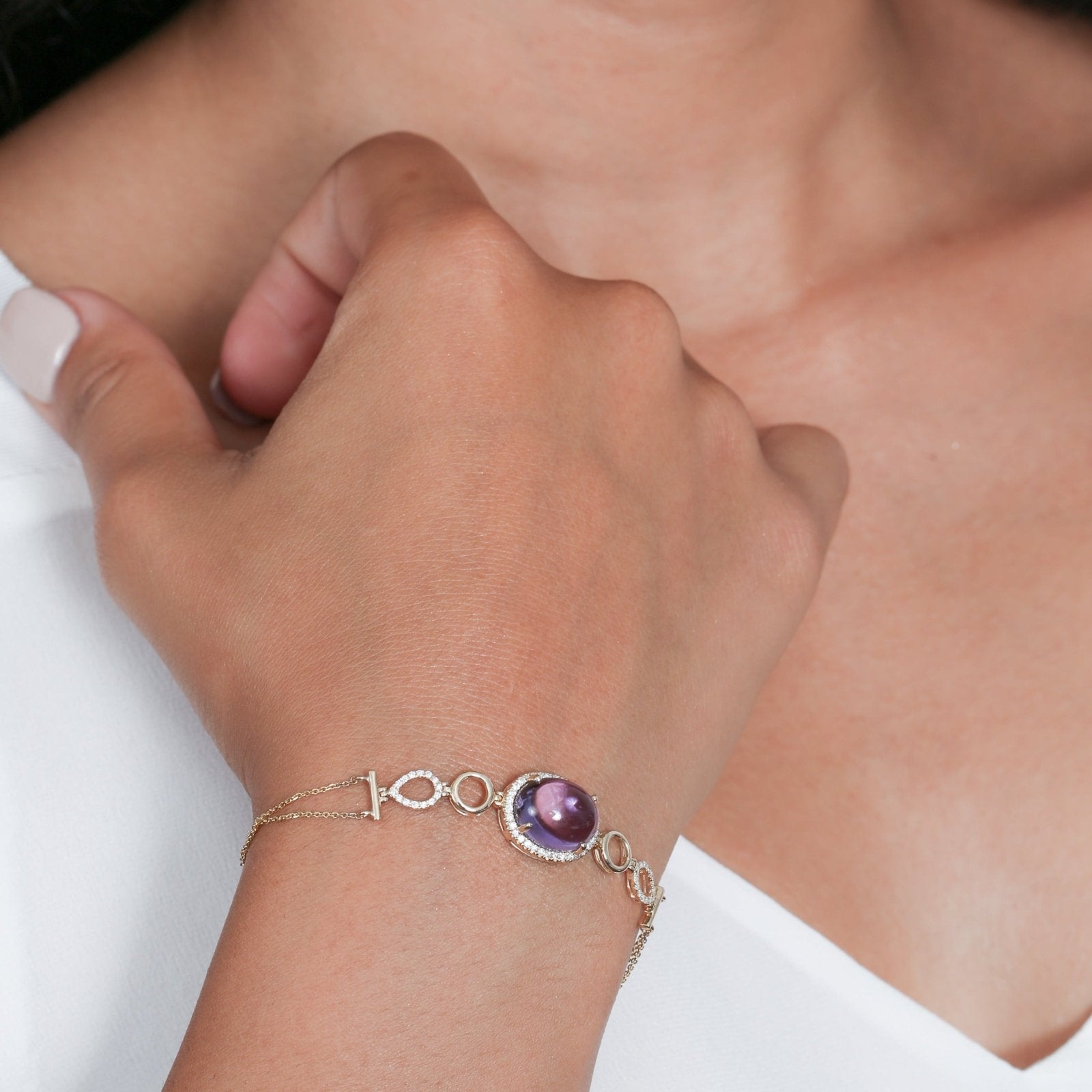 Amethyst and Diamond Infinity Heirloom Bracelet Bracelets Estellacollection #product_description# 14k Amethyst Birthstone #tag4# #tag5# #tag6# #tag7# #tag8# #tag9# #tag10#