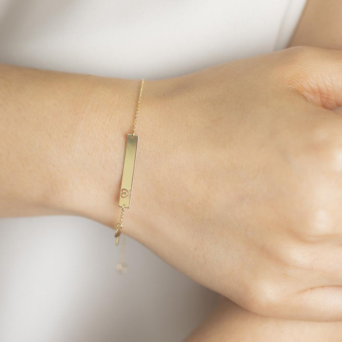 Bar with Engraved Heart Monogram Bracelet in Solid Gold Bracelets Estellacollection #product_description# 17662 10k 14k Chain Bracelets #tag4# #tag5# #tag6# #tag7# #tag8# #tag9# #tag10#