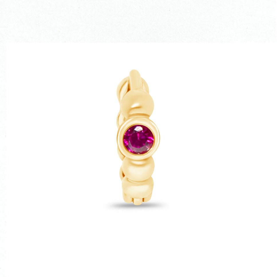 Beaded Hoop with Ruby Earrings Estellacollection #product_description# 18523 14k Birthstone Birthstone Earrings #tag4# #tag5# #tag6# #tag7# #tag8# #tag9# #tag10#