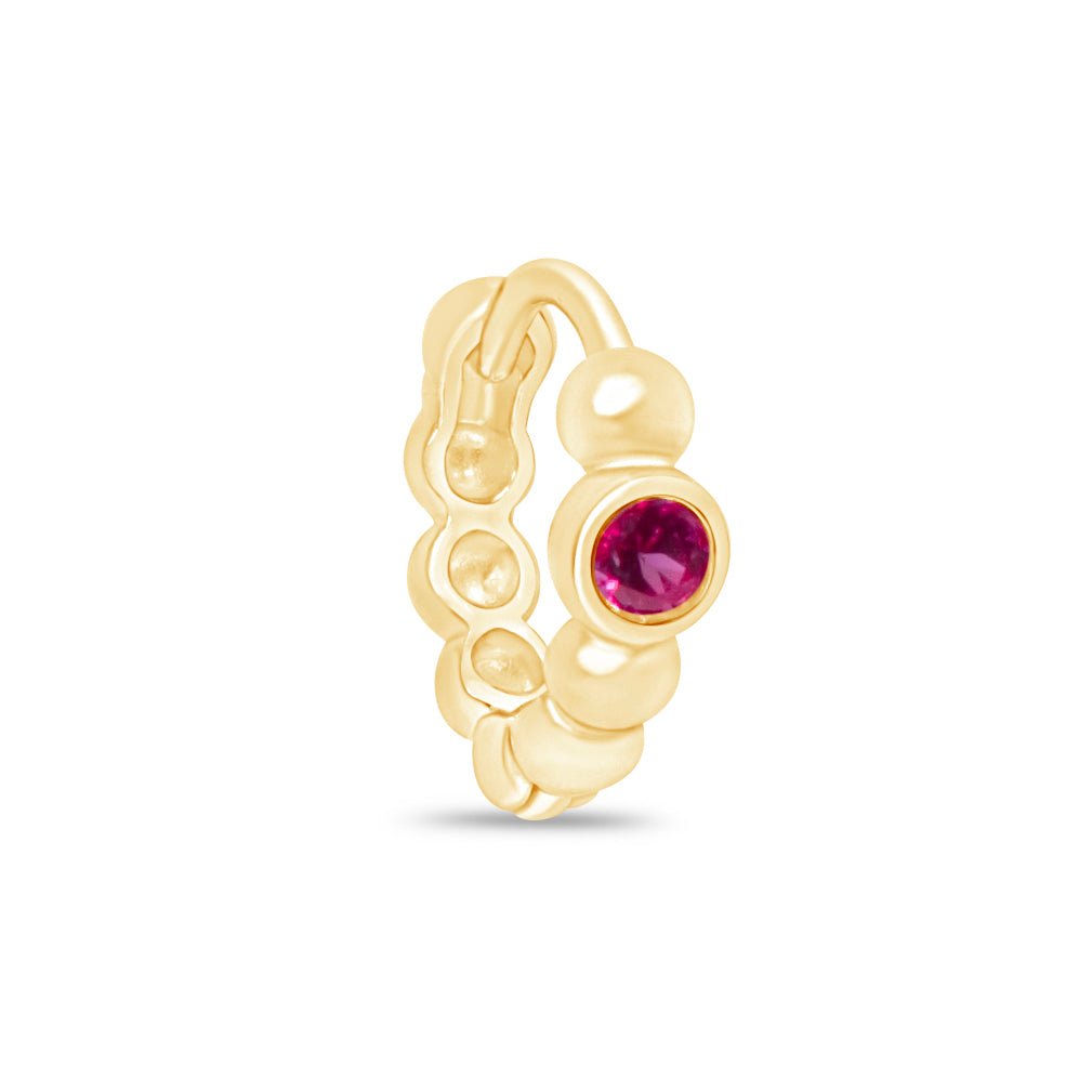 Beaded Hoop with Ruby Earrings Estellacollection #product_description# 18523 14k Birthstone Birthstone Earrings #tag4# #tag5# #tag6# #tag7# #tag8# #tag9# #tag10#
