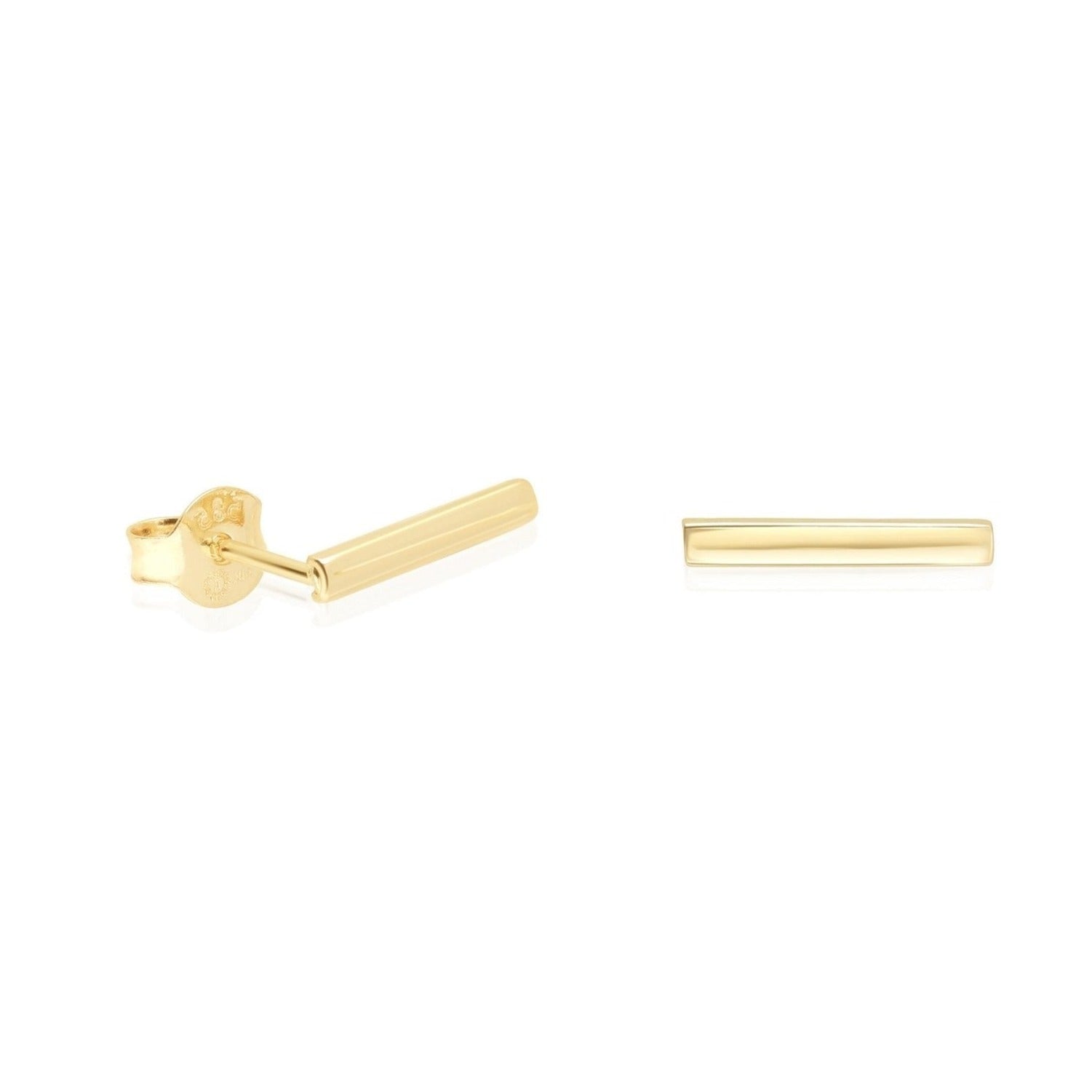 Yellow Gold Dainty Bar Stud