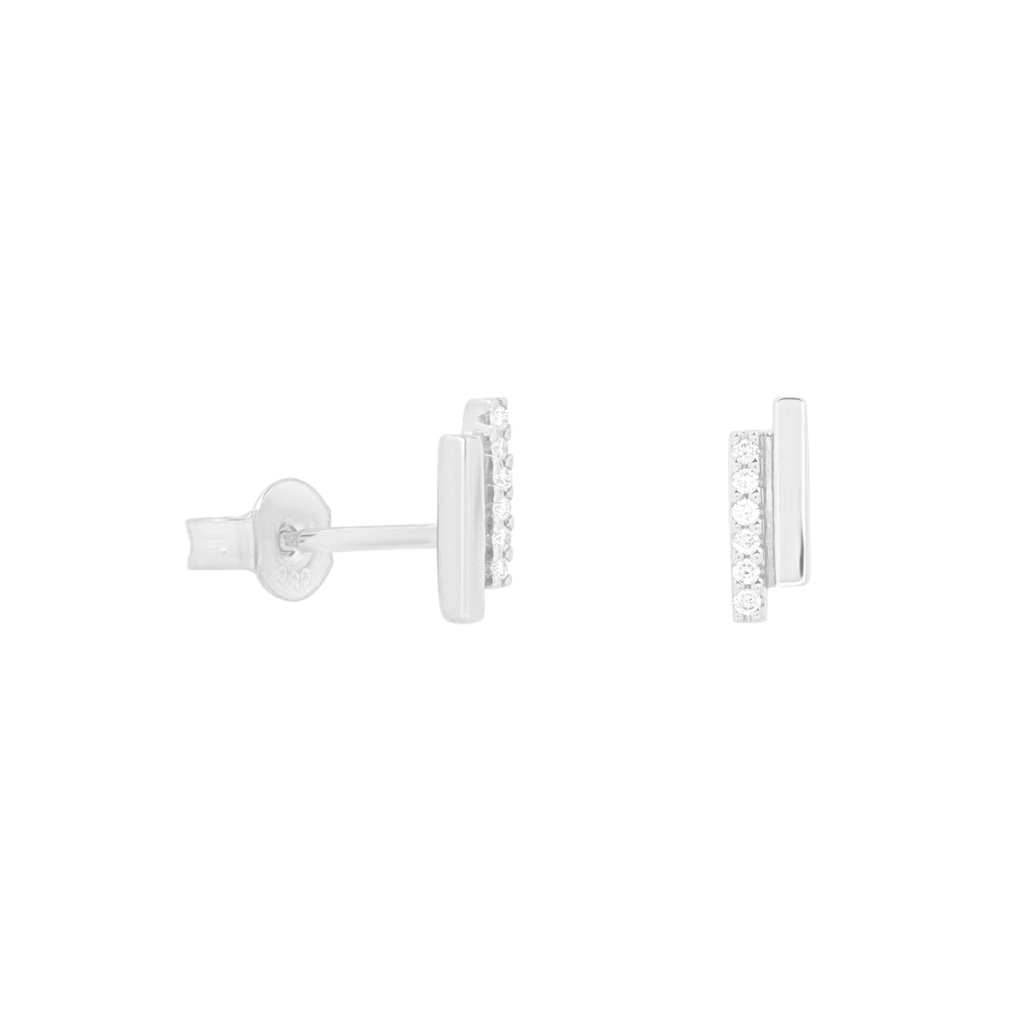 Diamond PavÃ© Double Bar Stud Earrings Earrings Estellacollection #product_description# 17642 14k Birthstone Birthstone Earrings #tag4# #tag5# #tag6# #tag7# #tag8# #tag9# #tag10#